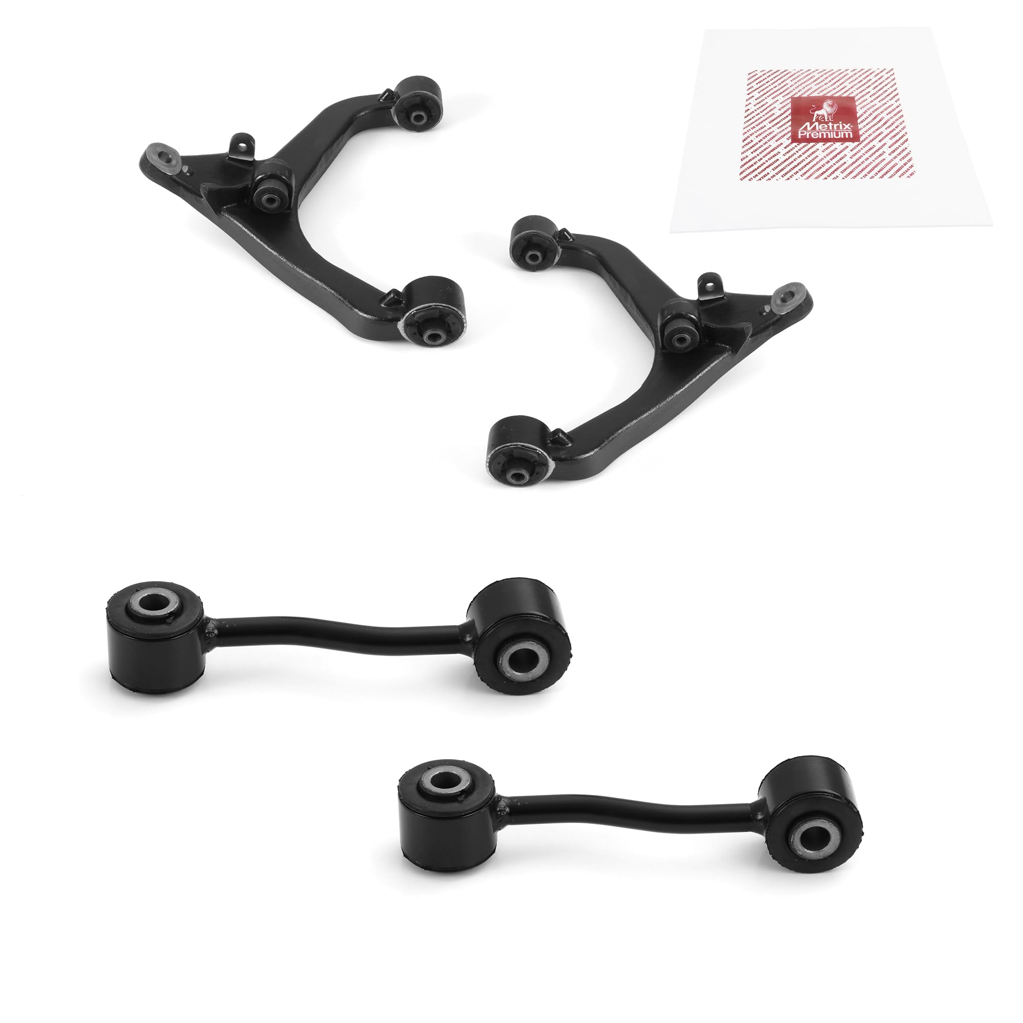 Metrix Premium Chassis Parts - 4 Pc Front L/R Lower Control Arm & Front L/R Sway Bar Stabilizer End Link Kit Fits 2002-2007 Jeep