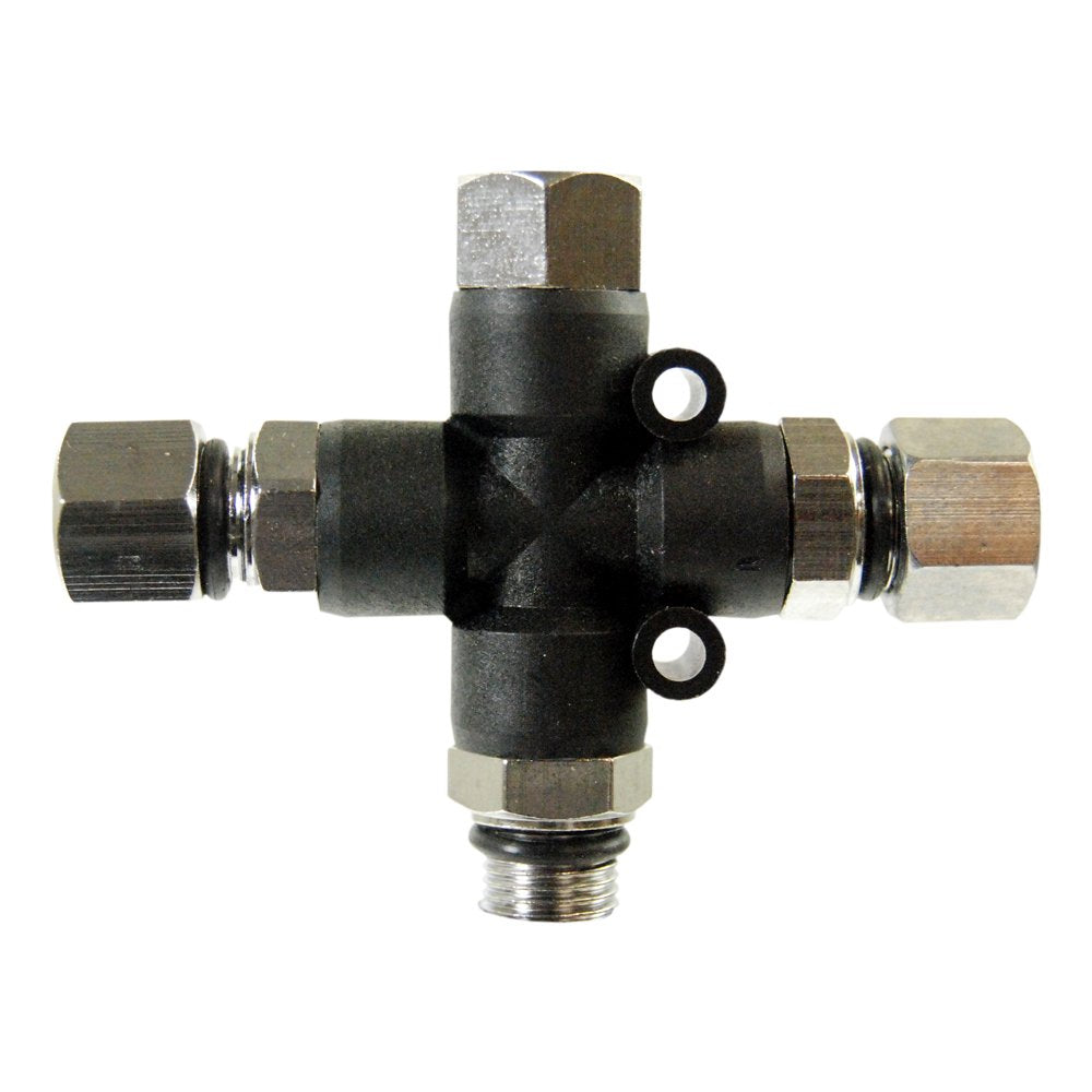 Master Airbrush 3 Way Airbrush Air Hose Splitter Manifold with 1/8' BSP Fittings; 3 Male Air Outlets and 1 Female Air Inlet
