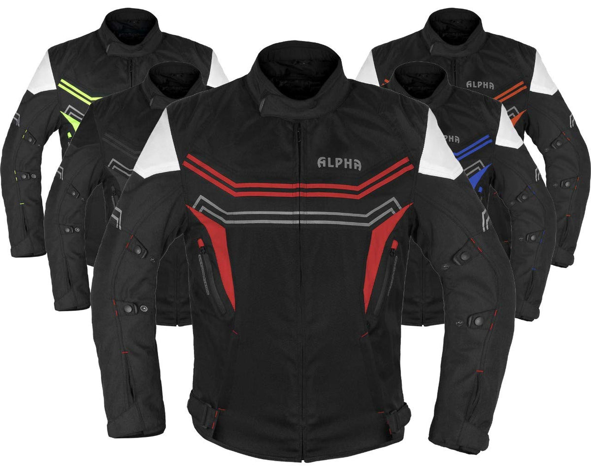Motorcycle Jacket For Men Enduro Dualsport Riding High Visibility Dirtbike Ce Armor Waterproof All Season (Red, X-Large)