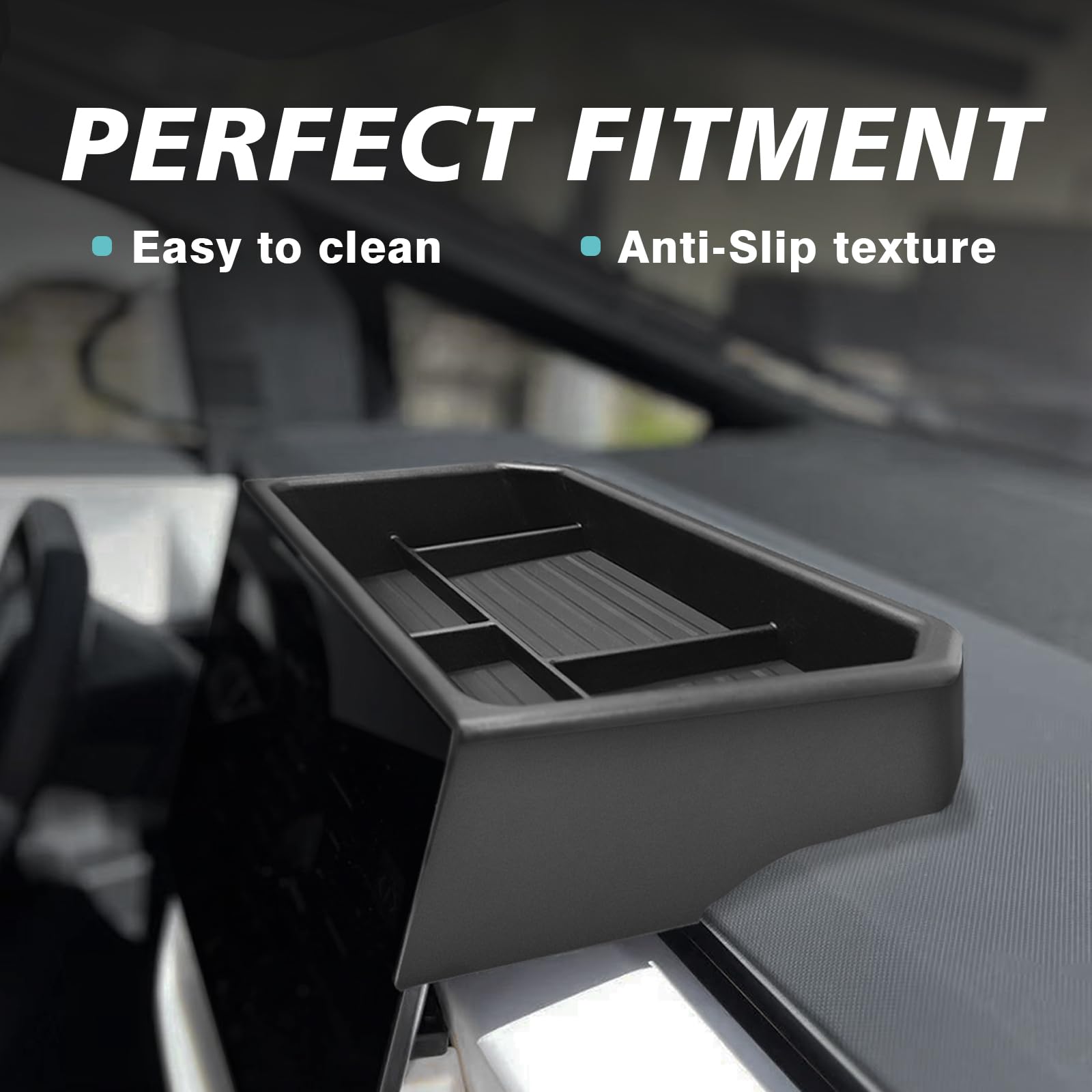 Bestevmod Center Console Screen Dash Organizer Compatible With Tesla Cybertruck 2024 2025 Pickup Dashboard Organizer Back Storag