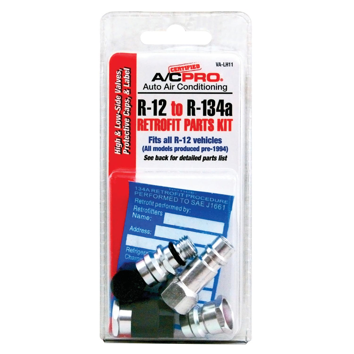 Certified A/C Pro Car Air Conditioner Adapter Kit, Complete Ac Conversion Adapter Kit Converts R12 To R134-A Refrigerant, Includ