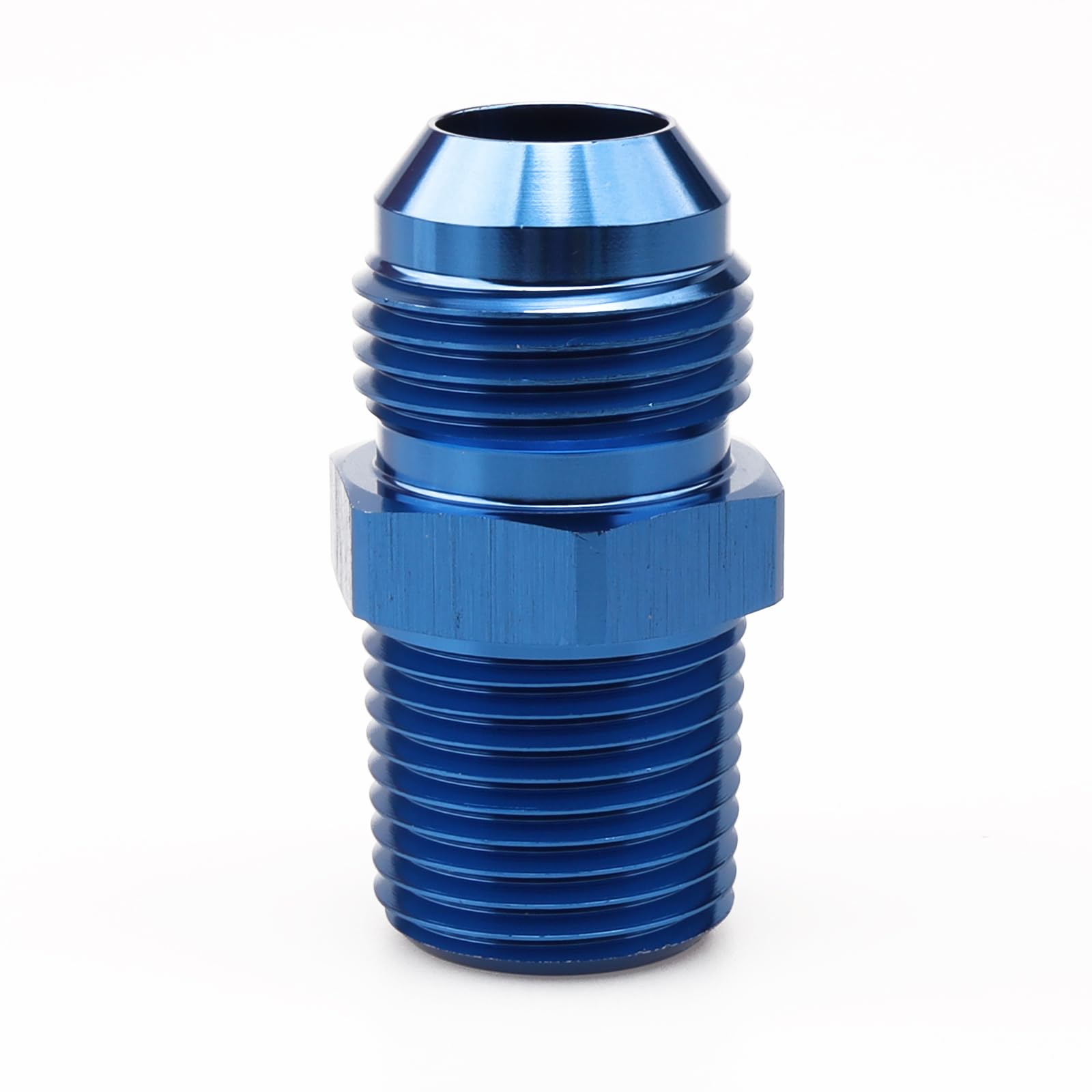 Ac Performance Male 1/2'' Npt To -10 An Flare Adapter Straight Aluminum Blue