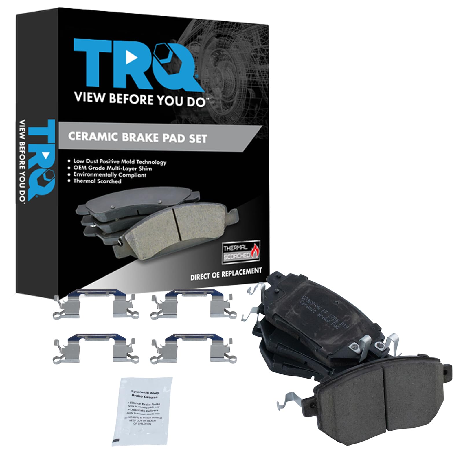 TRQ Front Brake Pads Ceramic Compatible with 2003-2005 INFINITI FX35 FX45 2005-2006 Nissan Altima 2004-2008 Maxima 2003-2012 Mur