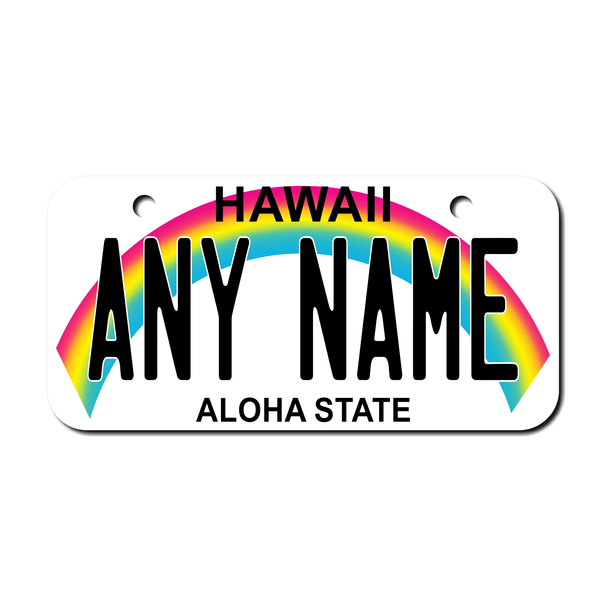 Teamlogo Personalized Hawaii License Plate - Sizes For Kid 'S Bikes, Cars, Trucks, Cart, Key Rings Version 1 (3 X 6 Aluminum Lic