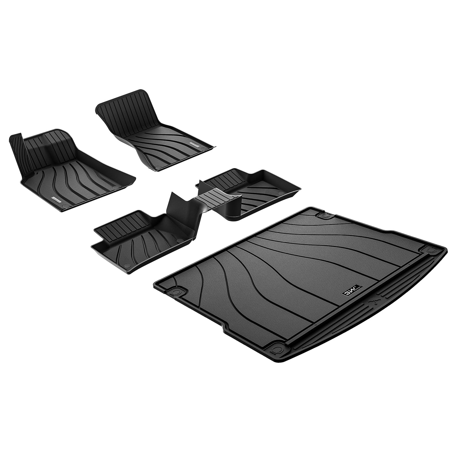 3W Floor Mats & Cargo Liner For Porsche Macan 2014-2025 Tpe All Weather Custom Fit Floor Liner For Macan Full Set Car Liner Blac