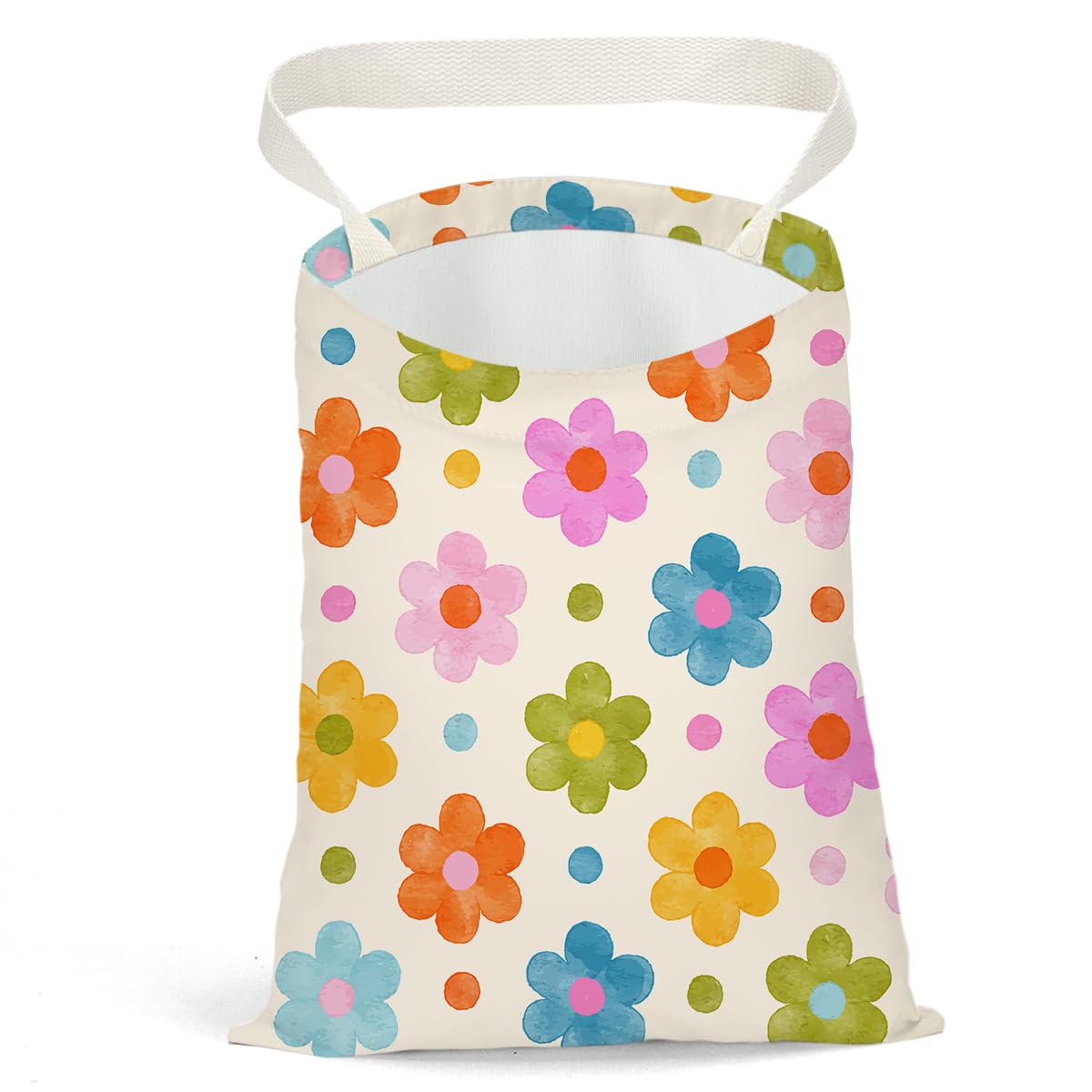 Boho Flower Rainbow Butterfly Sunflower Car Back Seat Organizer - Waterproof, Hanging, Vehicle Trash Can for Traveling & Camping