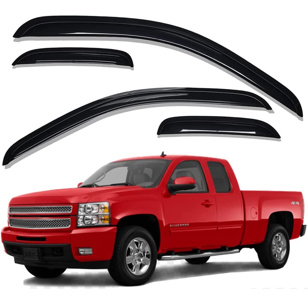 Deebior 94040 Side Window Visor Wind Vent Deflector fit for 2007-2013 Chevy Silverado/GMC Sierra 1500,2007-2014 2500HD/3500HD wi