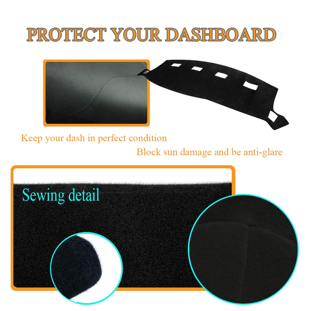 Dash Cover Dashboard Cover Mat Pad For Dodge Ram 1500 2002-2005,2500/3500 2003-2005 (02-05 Black) Y22