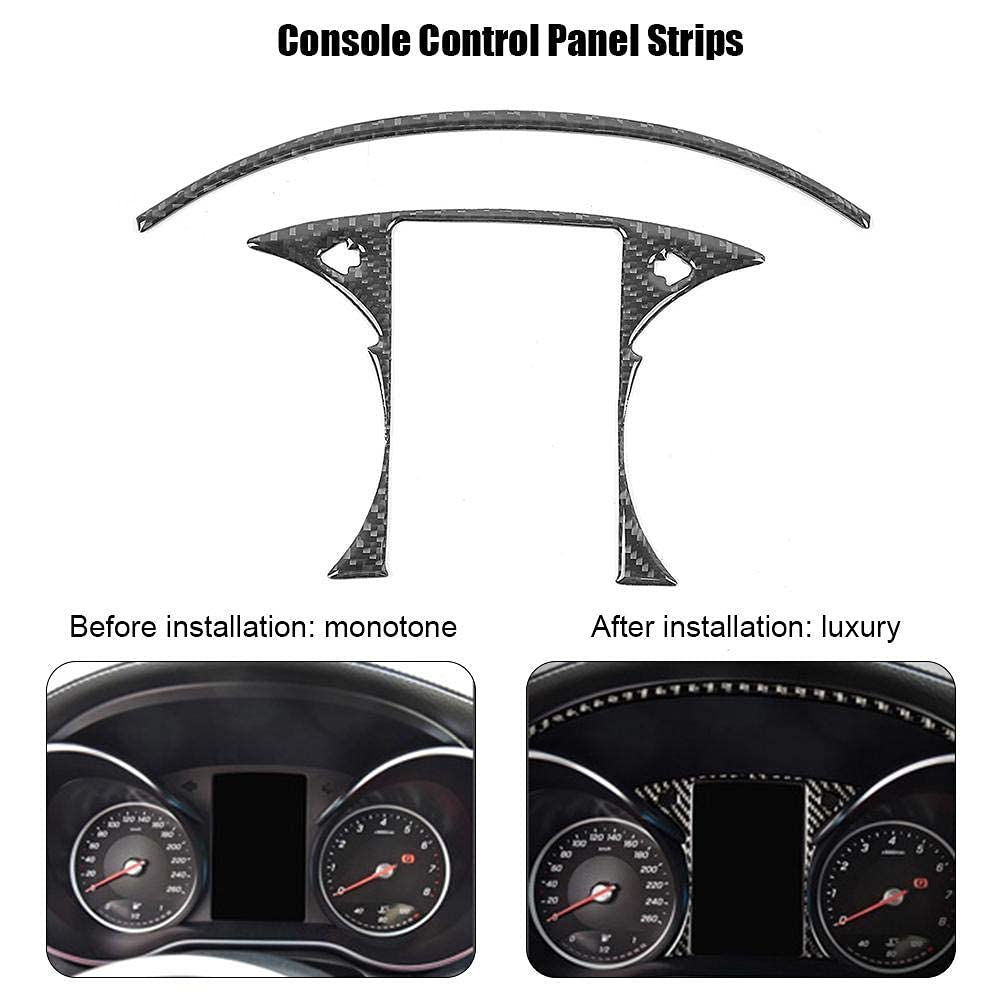 Console Control Panel Strips, 2Pcs Car Decorative Sticker Frame Cover Trim Fit For Benz C-Class W205 Glc C180 C200L C260L