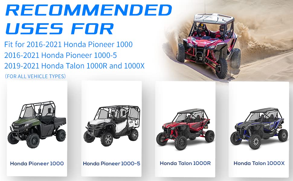 For 2016-2021 Honda Pioneer 1000/2016-2021 Honda Pioneer 1000-5/2019-2021 Honda Talon 1000R And 1000X - Replaces 06451-Hl4-A01 Front And Rear Ceramic Disc Metal Heavy Duty Brake Pads (4 Sets)