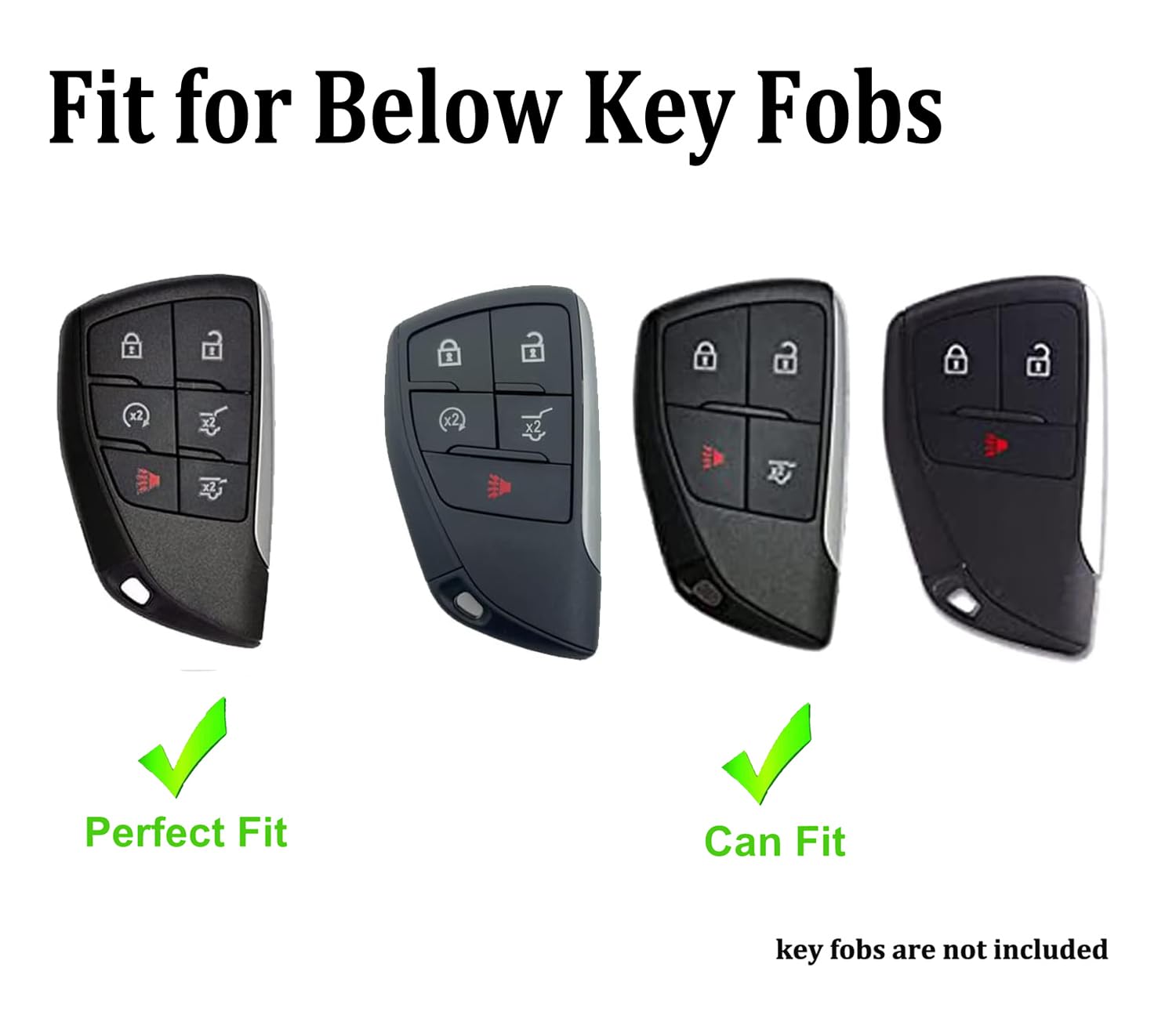 Arruweer 6 Buttons TPU Key Fob Cover Fit for Chevy 2021-2023 Suburban Tahoe GMC Yukon Buick Encore Avenir Key Shell Protector Ho