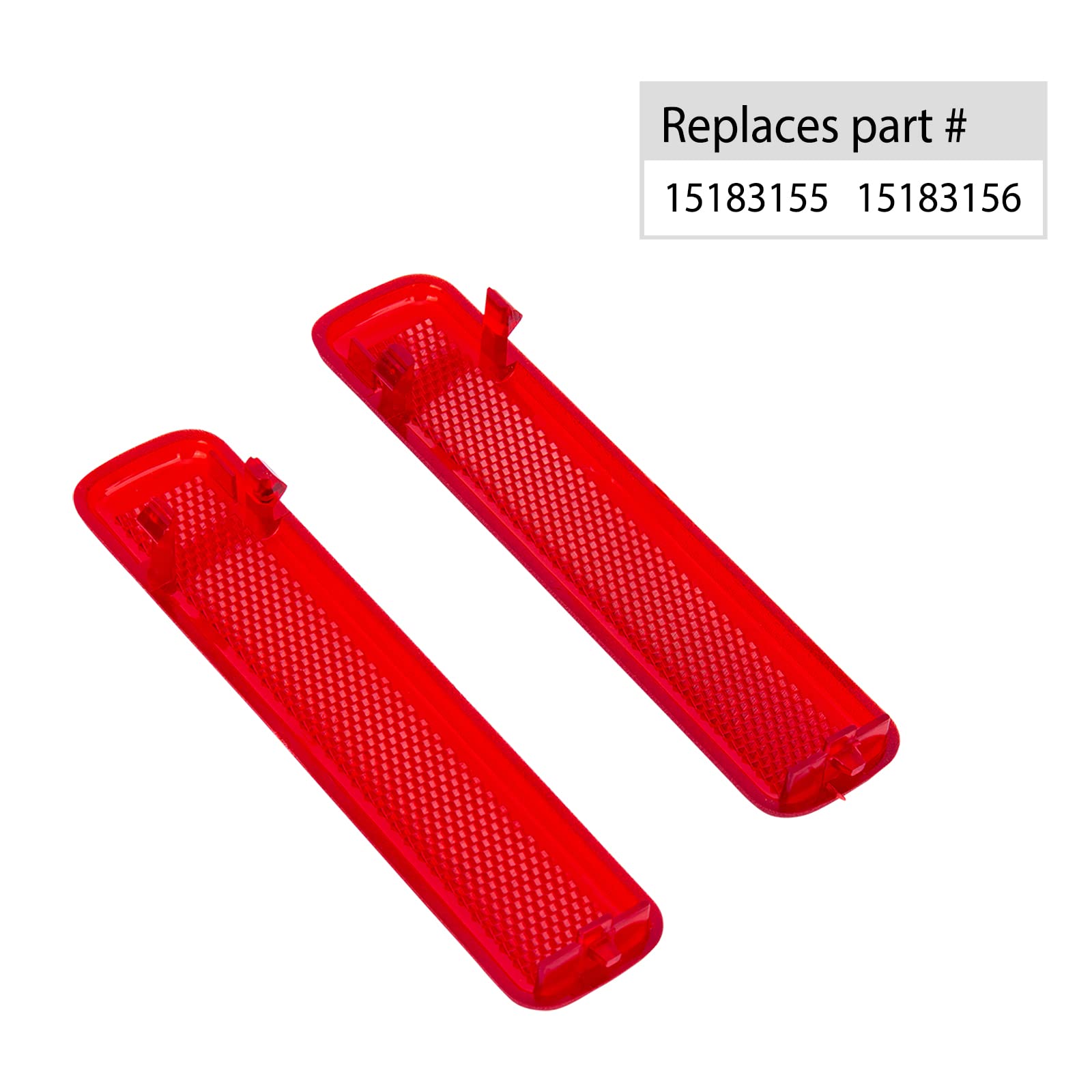 Youyien Rear Left Driver And Right Passenger Side Door Red Reflector Panel (1 Pair).Fit For Chevrolet Gmc.Replaces Part # 151831