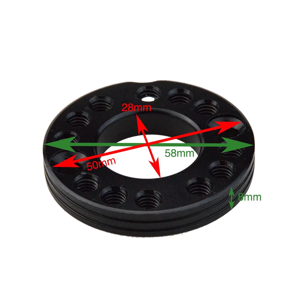 GOOFIT Black 28mm Carburetor Spacer Adapater Intake Manifold Spinner Plate Replacement for 50cc 70cc 90cc 125cc Sunl Taotao NST