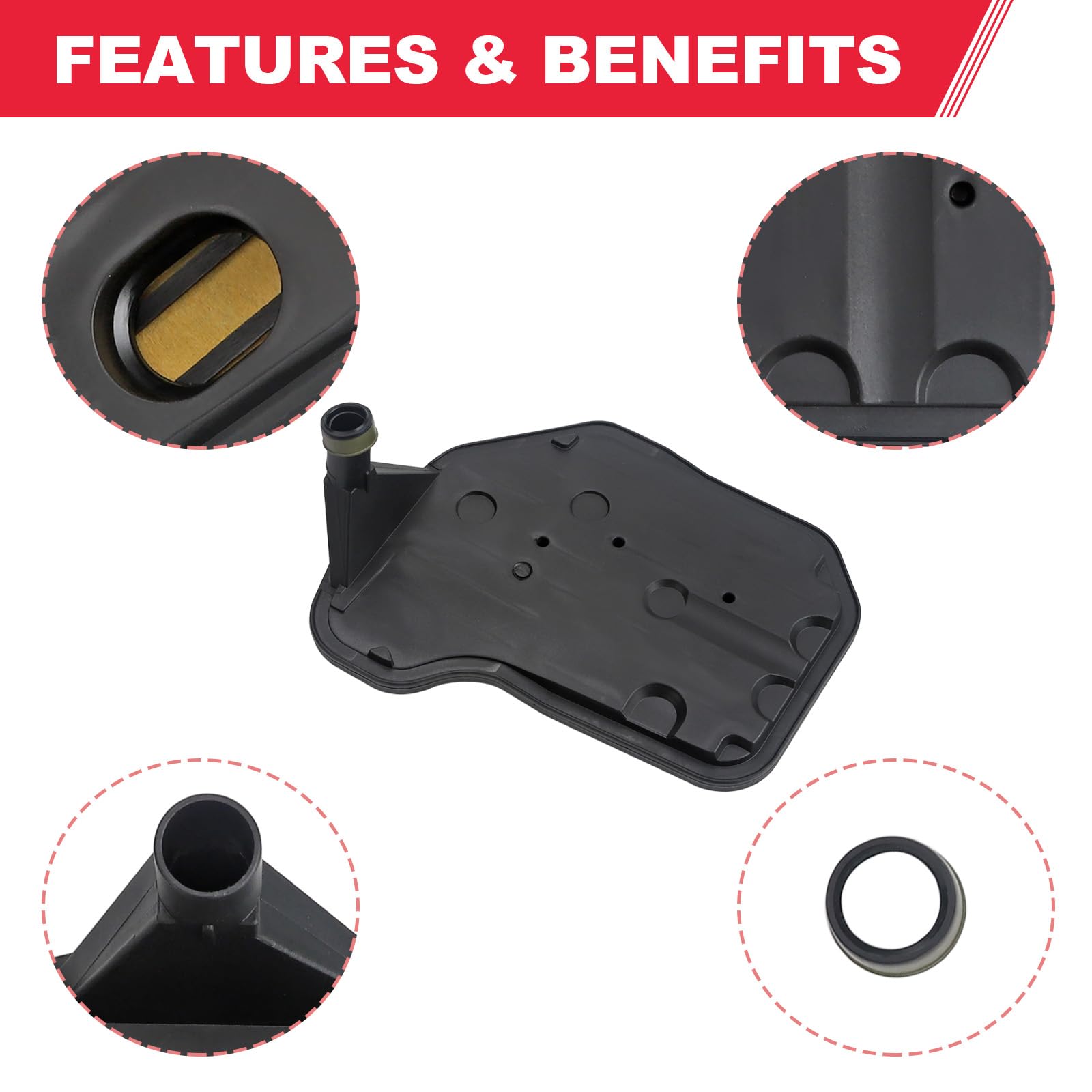 Fitede 4L60E Transmission Filter Kit with Gasket Fits for Chevy GMC Silverado 1500 Tahoe Savana Sierra Yukon Cadillac Buick Humm