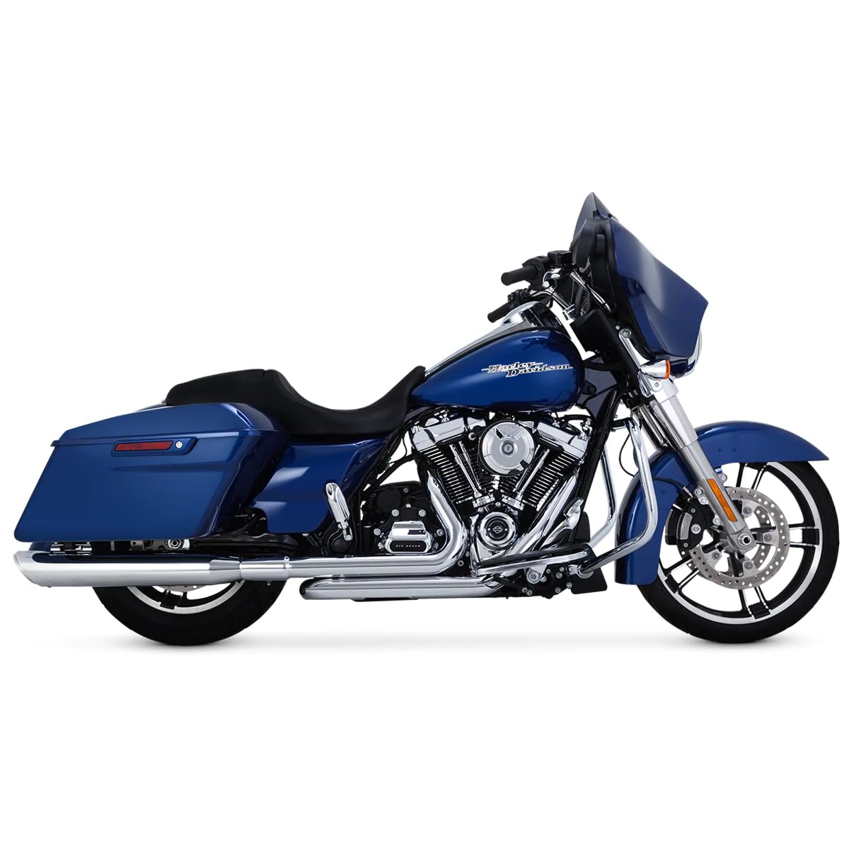 Vance And Hines 16672 Twin Slash Round 4In. Chrome Slip-On Exhaust For Harley Davidso -Touring-2017 And 2018 Models Only