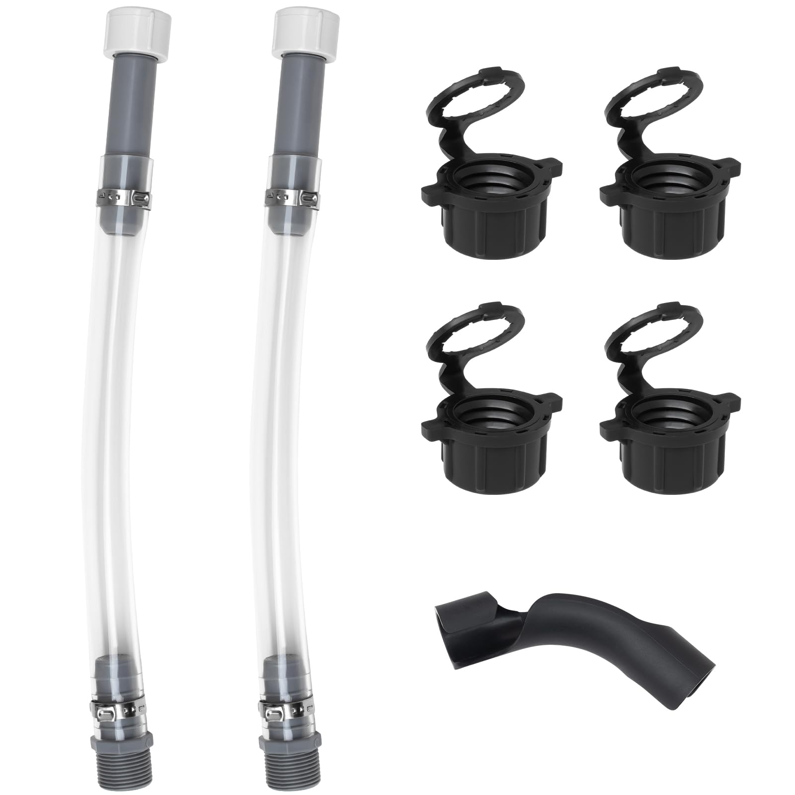 mapleza Practical Refueling Set with 2 PCS Gas Can Hoses, 1 PCS Hose Bender, and 4 Vent Caps Compatible with 3/5/5.5 Gallon VP F