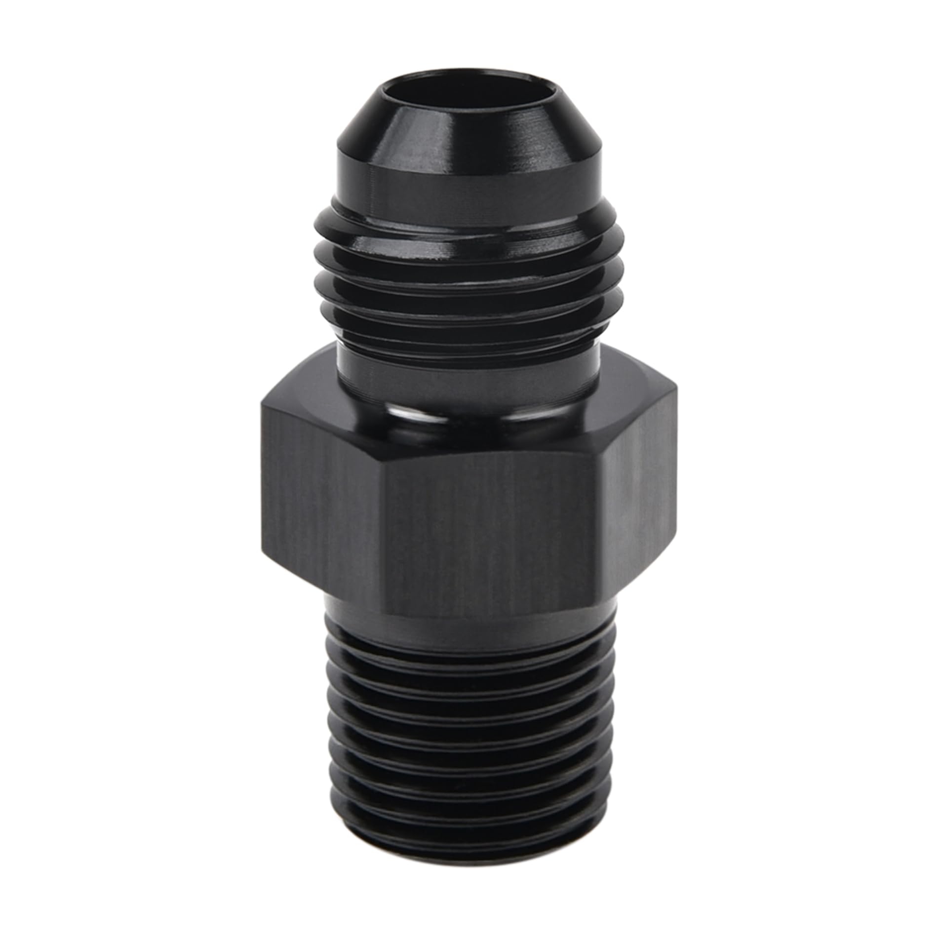 Evil Energy 6An Male Flare To 1/8'' Npt Pipe Fitting Adapter Aluminum Straight Black
