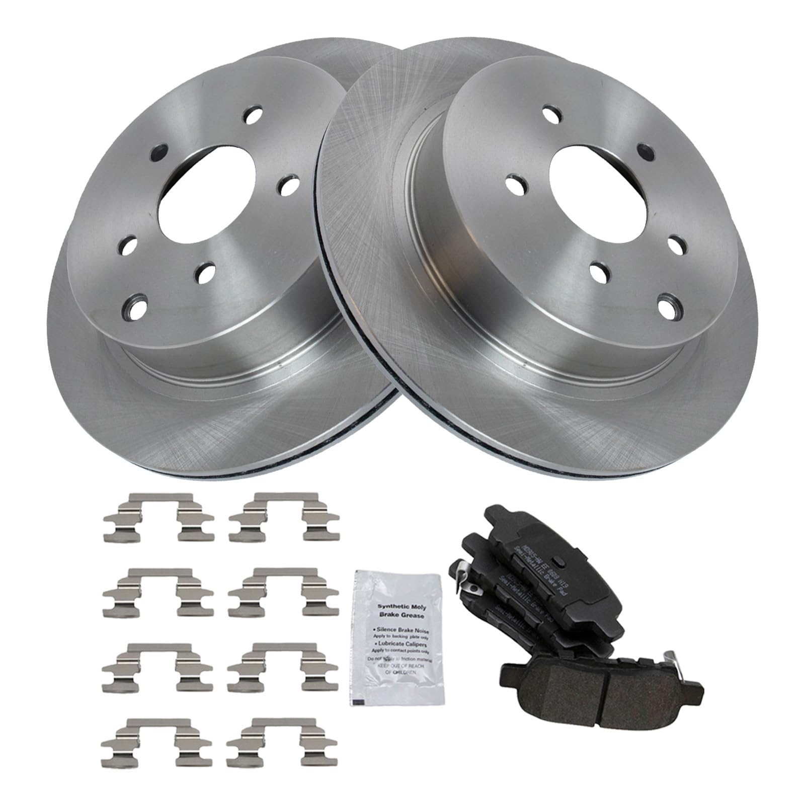Trq Rear Premium Posi Semi Metallic Disc Brake Pad & Rotor Kit For Nissan