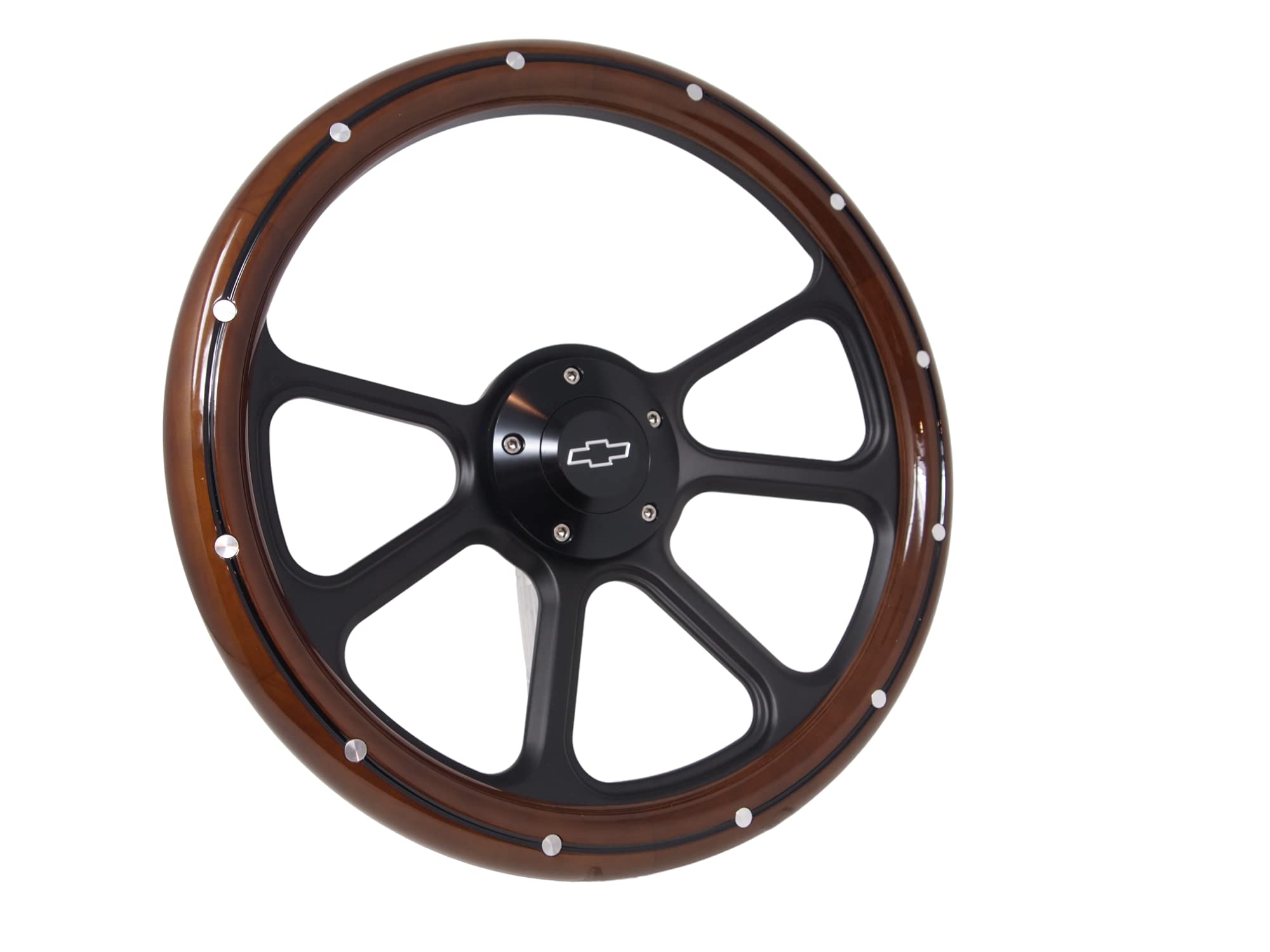 Fits Chevy C/K Series Truck Real Mahogany Steering Wheel, Horn & Adapter 3 Spoke Billet