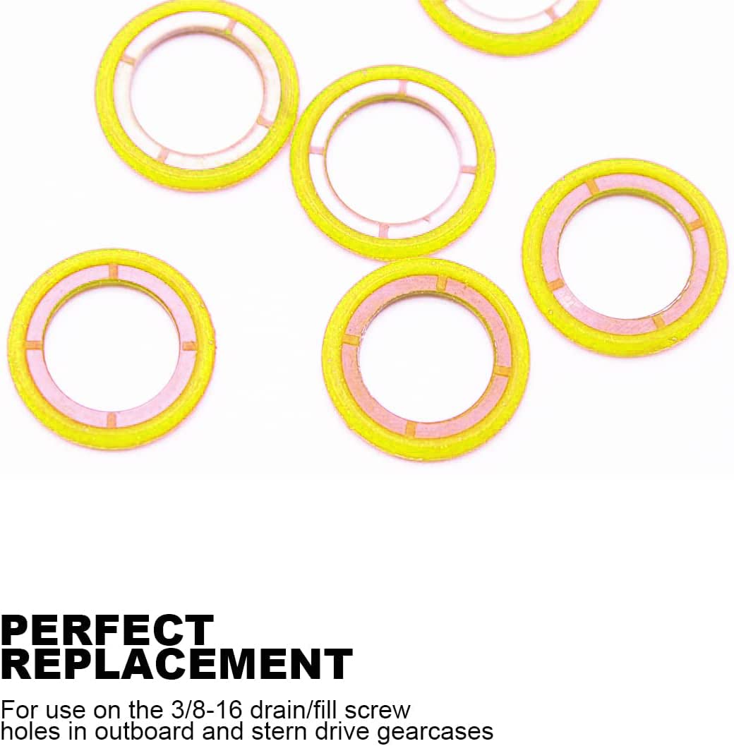 Lower Unit Grease Gaskets, Gearcase Lube Drain Screw Washer 26-830749, Gearcase Drain Plug Seal For Mercury 115Fs 150 Efi Four S