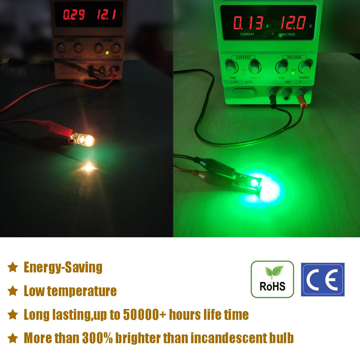 Ibrightstar Newest Extremely Bright Wedge T10 168 194 Led Bulbs For Car Interior Dome Map Door Courtesy License Plate Lights, Gr