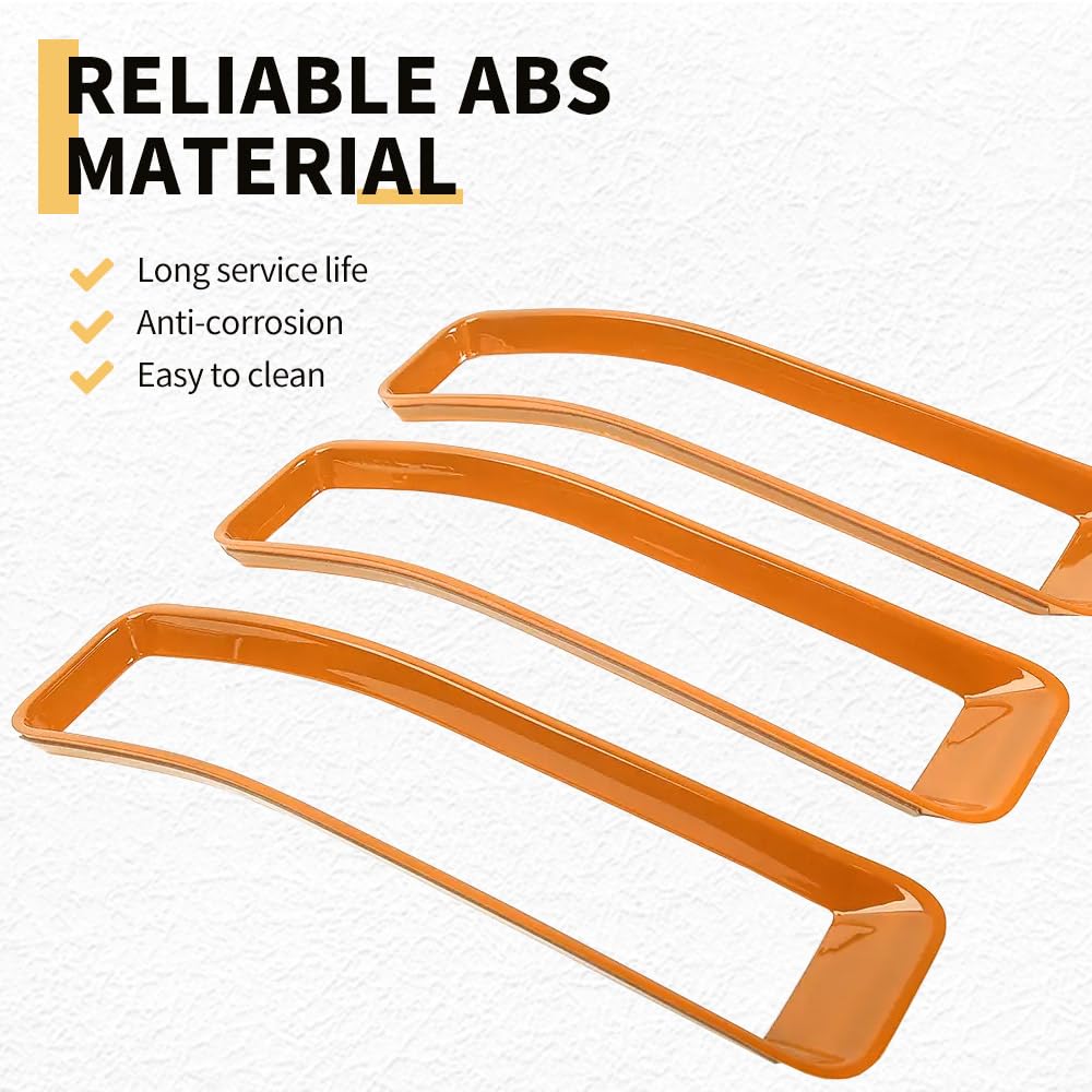 MAXDOM Grille Inserts Headlight Covers Set Fits for (2018-2023) Wrangler JL and Gladiator JT partial models Part#6KM36MRCAA (Ora