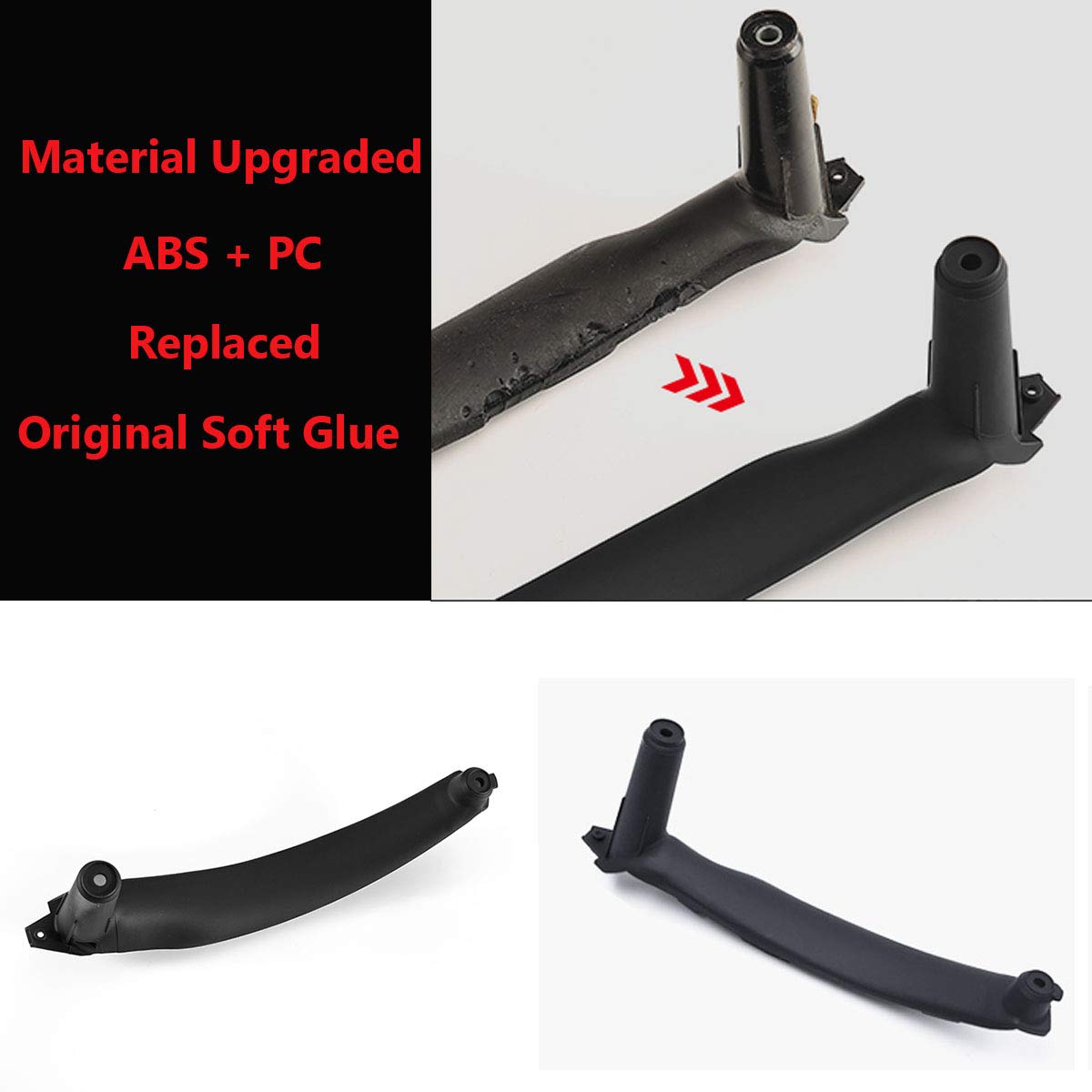 Ttcr-Ii For Bmw X5 X6 Door Handle Support Pull Strap, Interior Door Handle Inner Bracket Right Front/Right Rear Passenger Side Door Armrest Trim (Fits: Bmw X5 2007-2013 And X6 2008-2014(Black, Right)