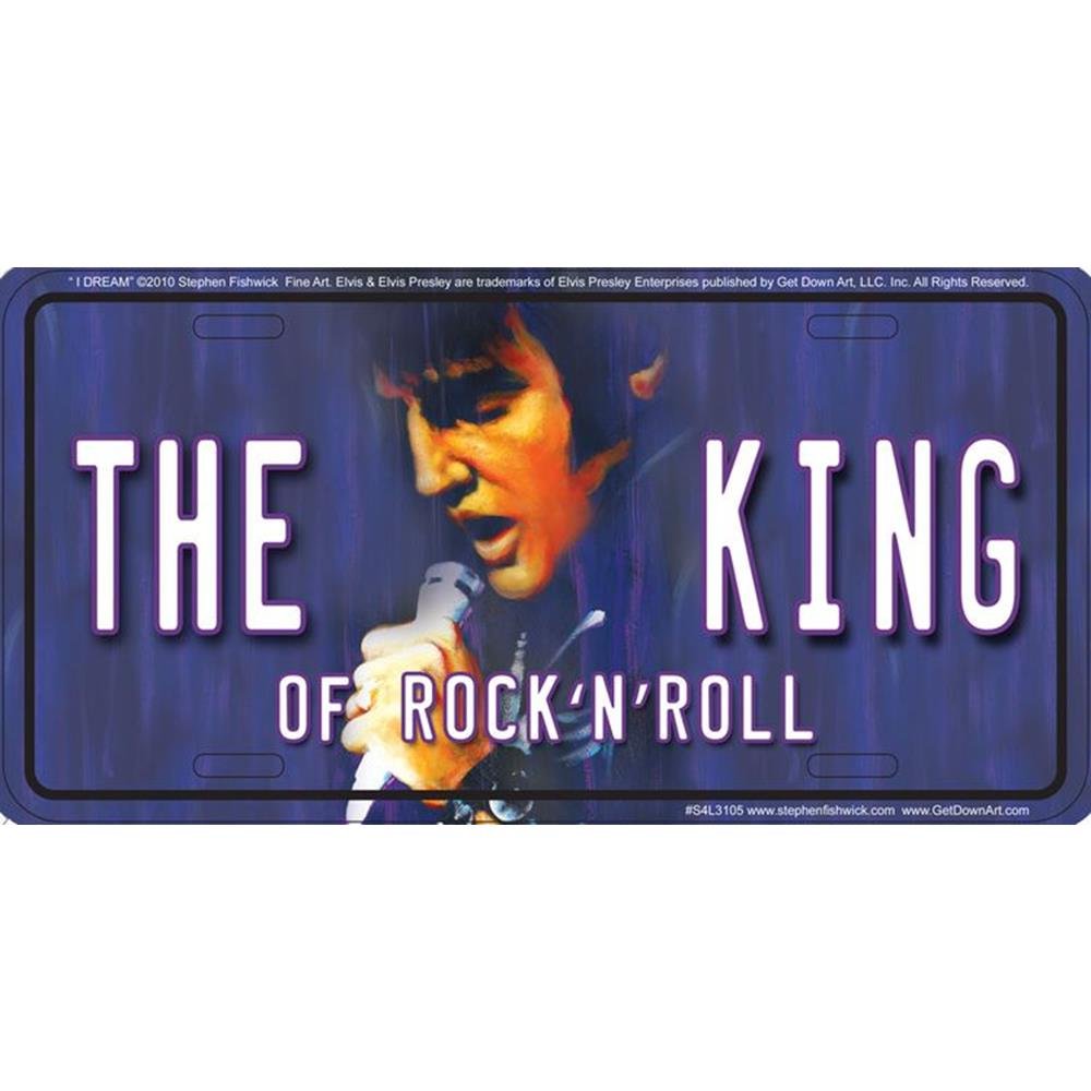 Signs 4 Fun Parody License Plate  Elvis The King  12 X 6 Decorative License Plate  Decoration Plate For Vehicle/Wall  Man Cave D