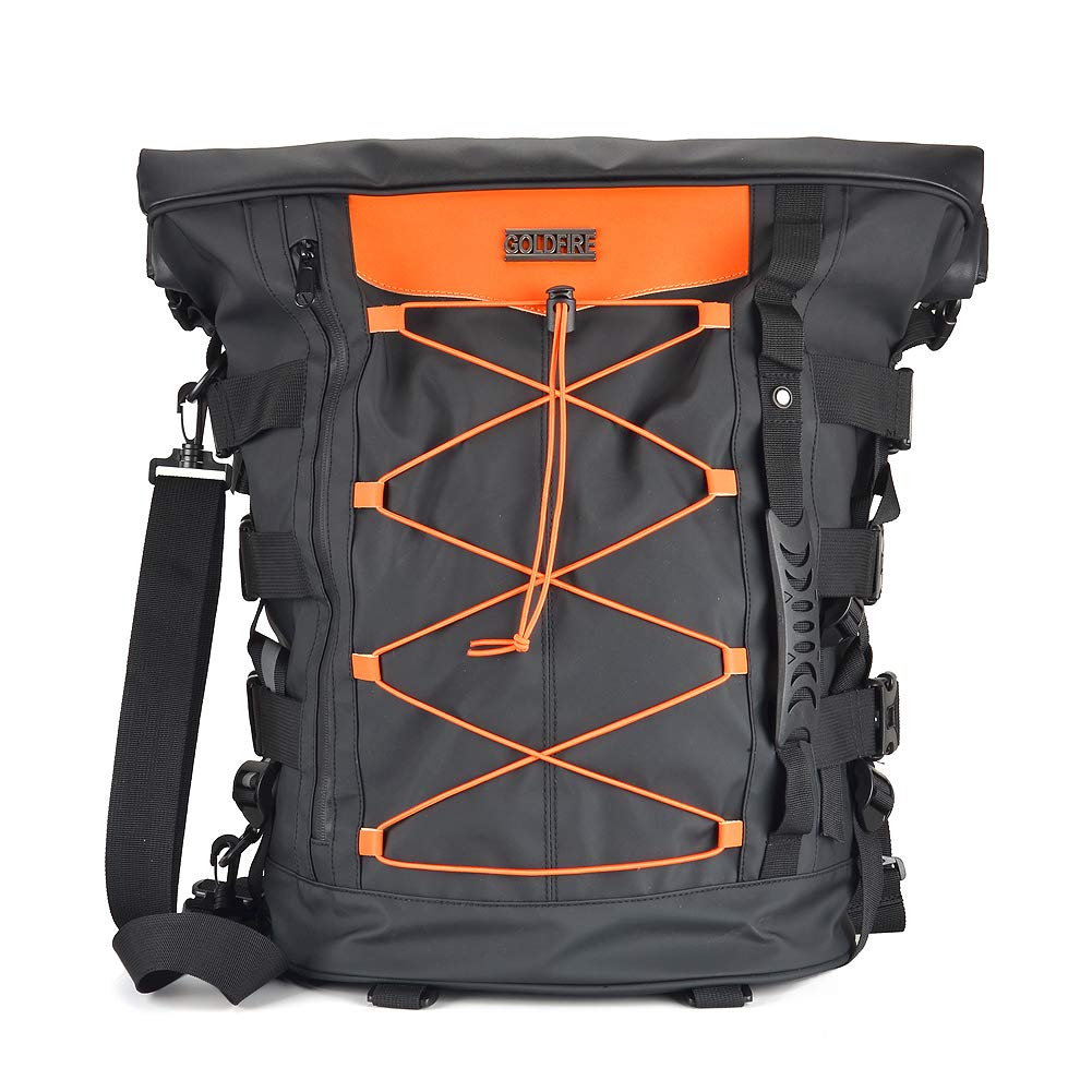 Sresk Expandable Motorcycle Travel Luggage Sissy Bar Bag Tail Bag Motorcycle Backpack: Weather Resistant Duffle Bag With Sissy B