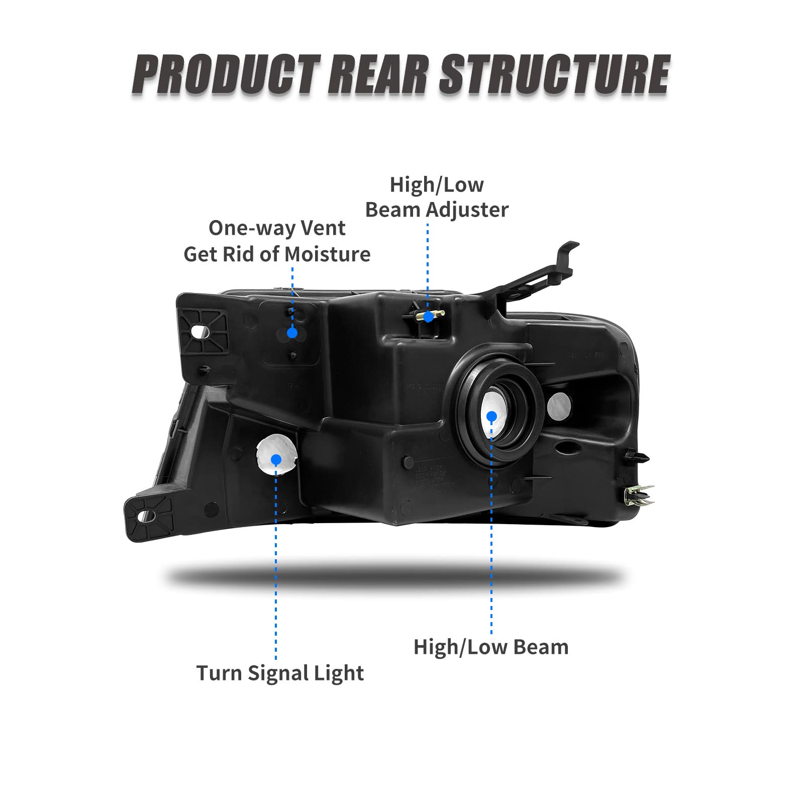 Adcarlights For 2004-2008 F150 Headlight Assembly Compatible With 2004-2008 Ford F150 Pickup/ 2006-2008 Lincoln Mark Lt Clear Le