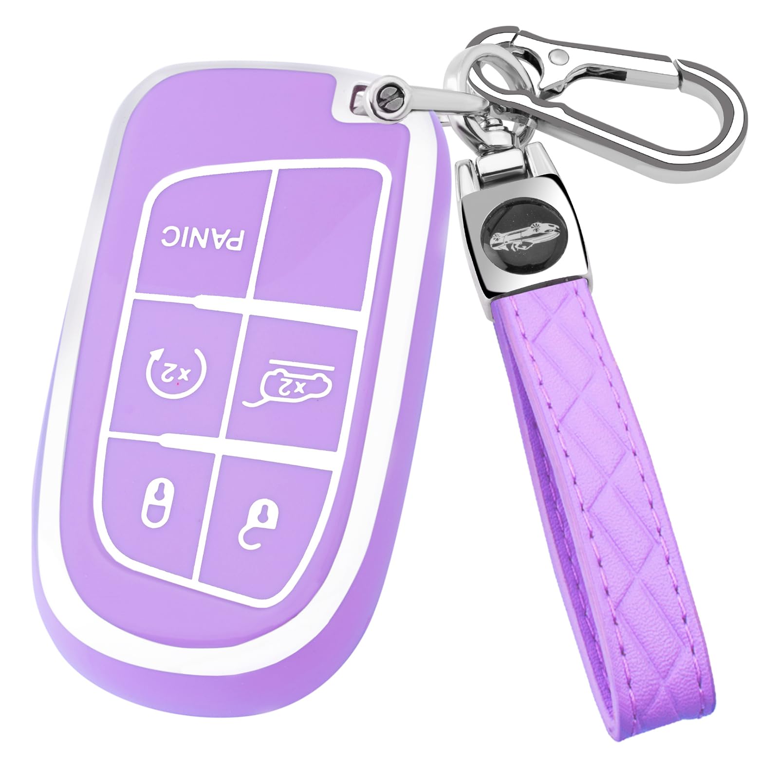 Xiyang Trade For Jeep Key Fob Cover With Keychain,Soft Tpu Key Case Shell Full Protection For Grand Cherokee Renegade Chrysler 2