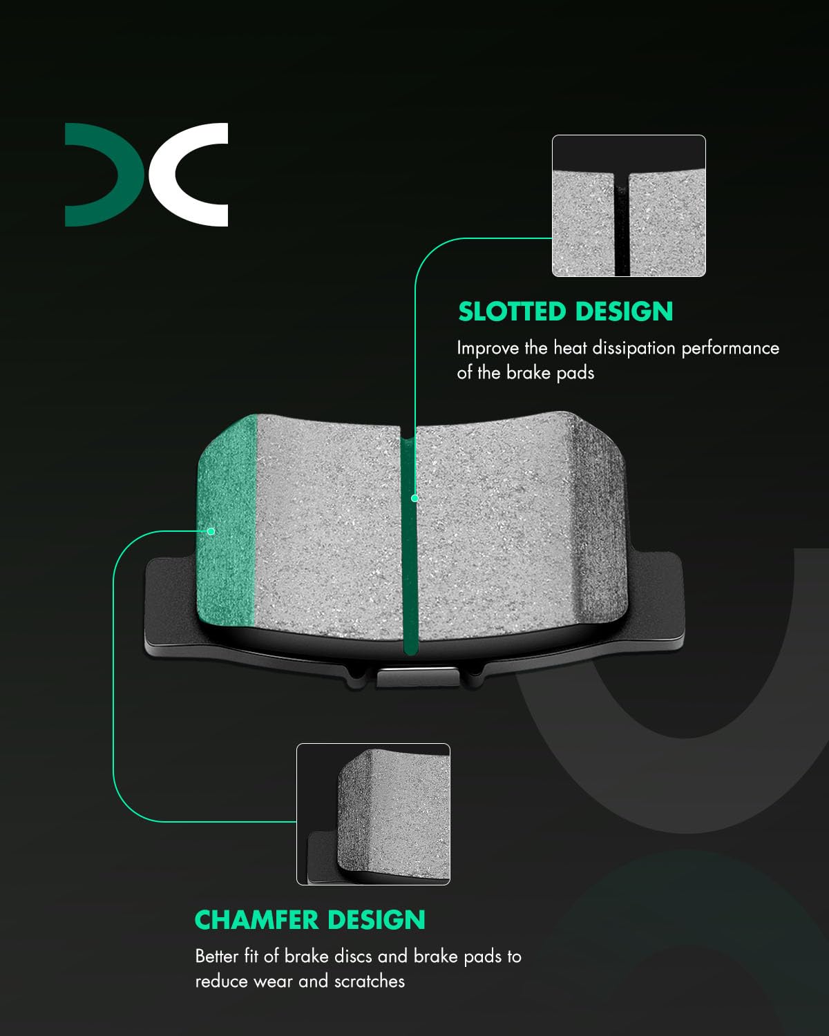Scitoo D1159 D1172 Front Rear Ceramic Brake Pads Sets Fit For Buick Lucerne 2006-2011,For Cadillac Dts 2006-2011