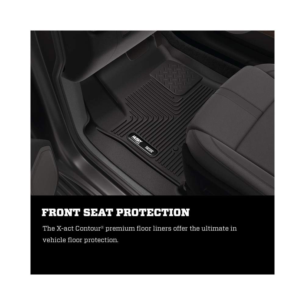 Husky Liners X-Act Contour Floor Mats | Fits 2014 - 2020 Nissan Rogue; 2014 - 2015 Nissan X-Trail | Front Row, 2-Pc Black - 5215