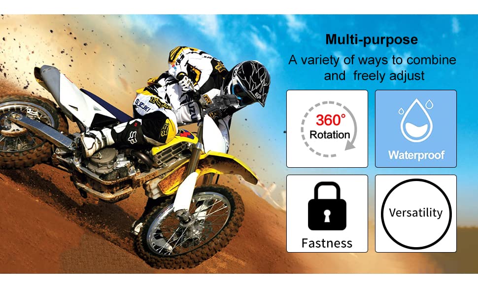 Sptchapn 1'' Aluminum Alloy Mount Base Handlebar Bracket Accessories With 1'' Ball Head And 10Mm Mounting Holder Compatible With