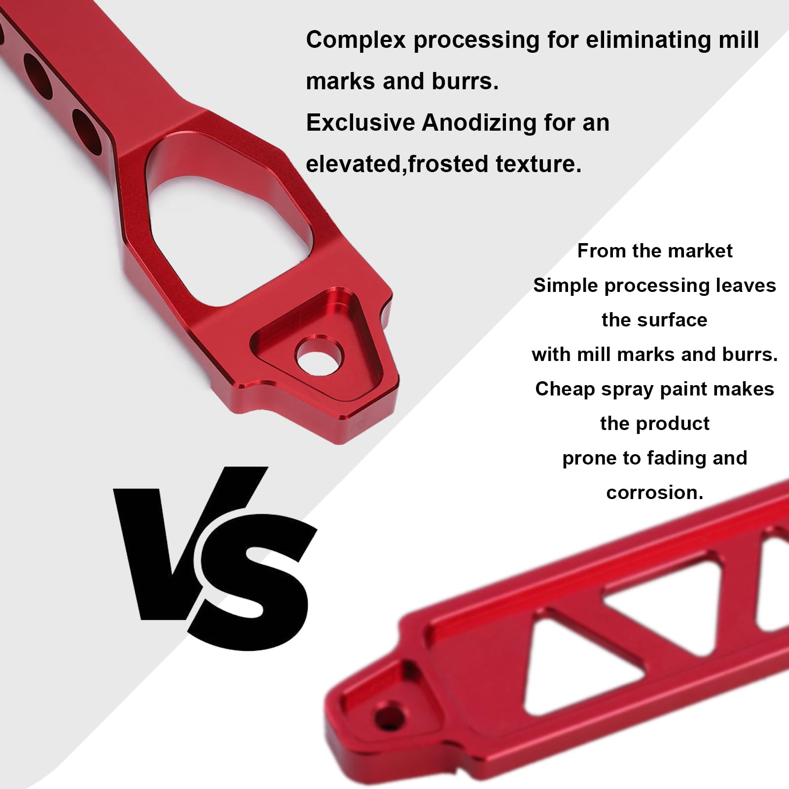 Elvaesther Battery Hold Down Sets, Heavy Duty Battery Hold Down Bracket With Billet Aluminum Tie Down Bracket With J Bolts For Car Battery Mount Bracket Hold Lock Accessories Red