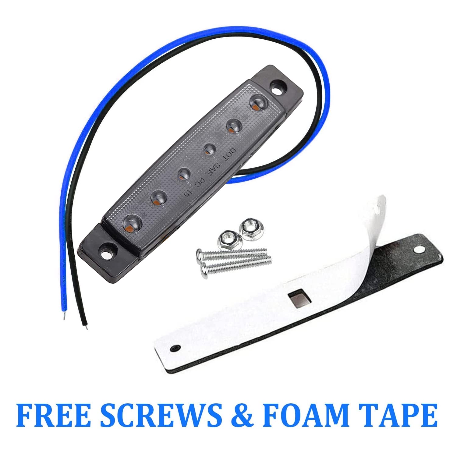 10Pack 12V Smoked Blue Led Trailer Marker Lights 3.8 '' Side Marker Clearance Light Bar Front Rear Signal Indicator Light Strip