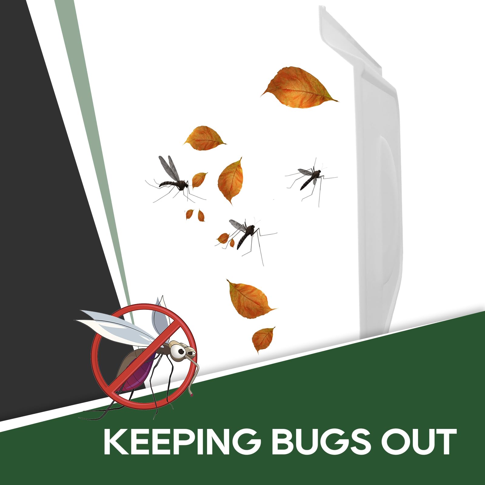 RVGUARD RV Screen Door Slide, 12    Panel with Slide Stop, fits for RV, Camper, Travel Trailer, OEM Replacement, White