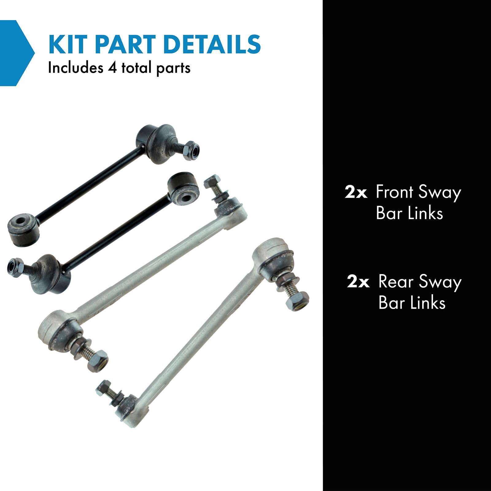 Trq Front & Rear Sway Bar Stabilizer Link Set Compatible With 2008-2013 Bmw 128I 135I 2006 325I 2007-2013 328I 330I 2009-2011 33