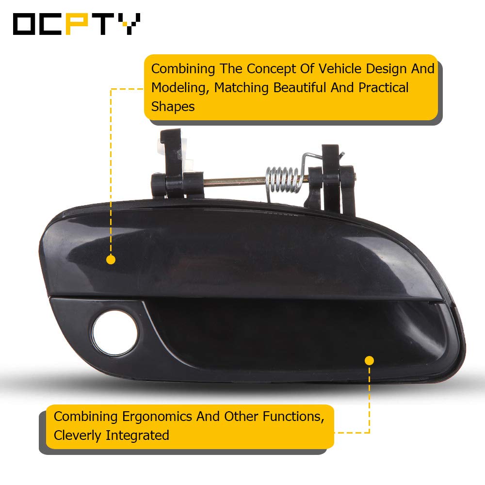 Ocpty Door Handle Exterior Front Passenger Right Side Replacement Fit 2001-2005 For Hyundai Elantra Outside Door Handle Black