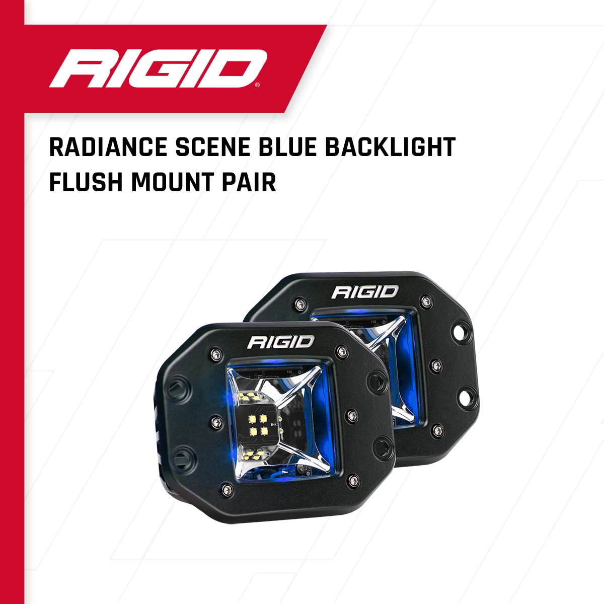 Rigid Industries - Radiance Scene Light With Blue Backlight, Flush Mount, Black Housing | Pair (68211)