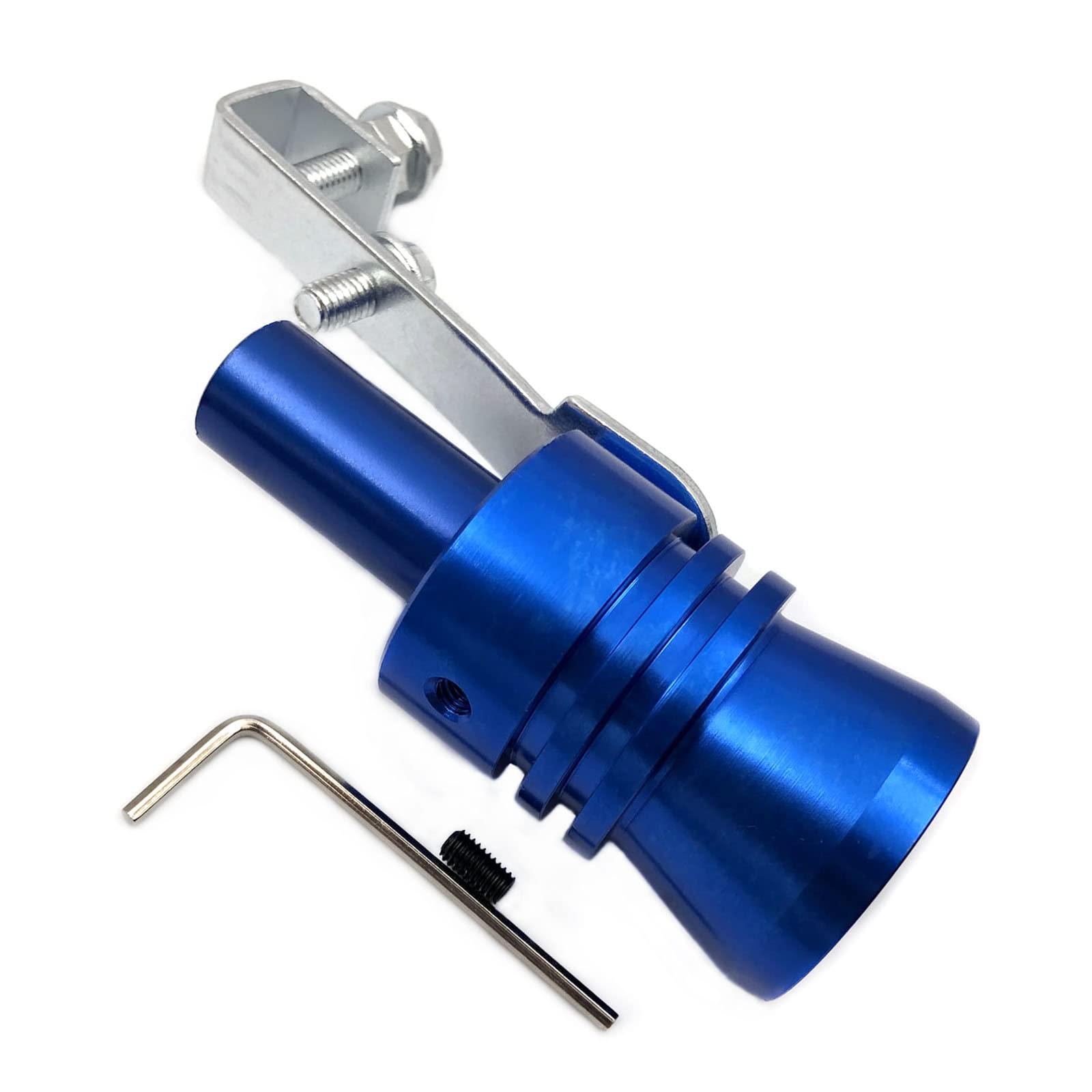 DEVMO 2pcs XL Size Aluminum Alloy Universal Turbo Sound Exhaust Muffler Pipe Whistle Car Roar Maker Blue