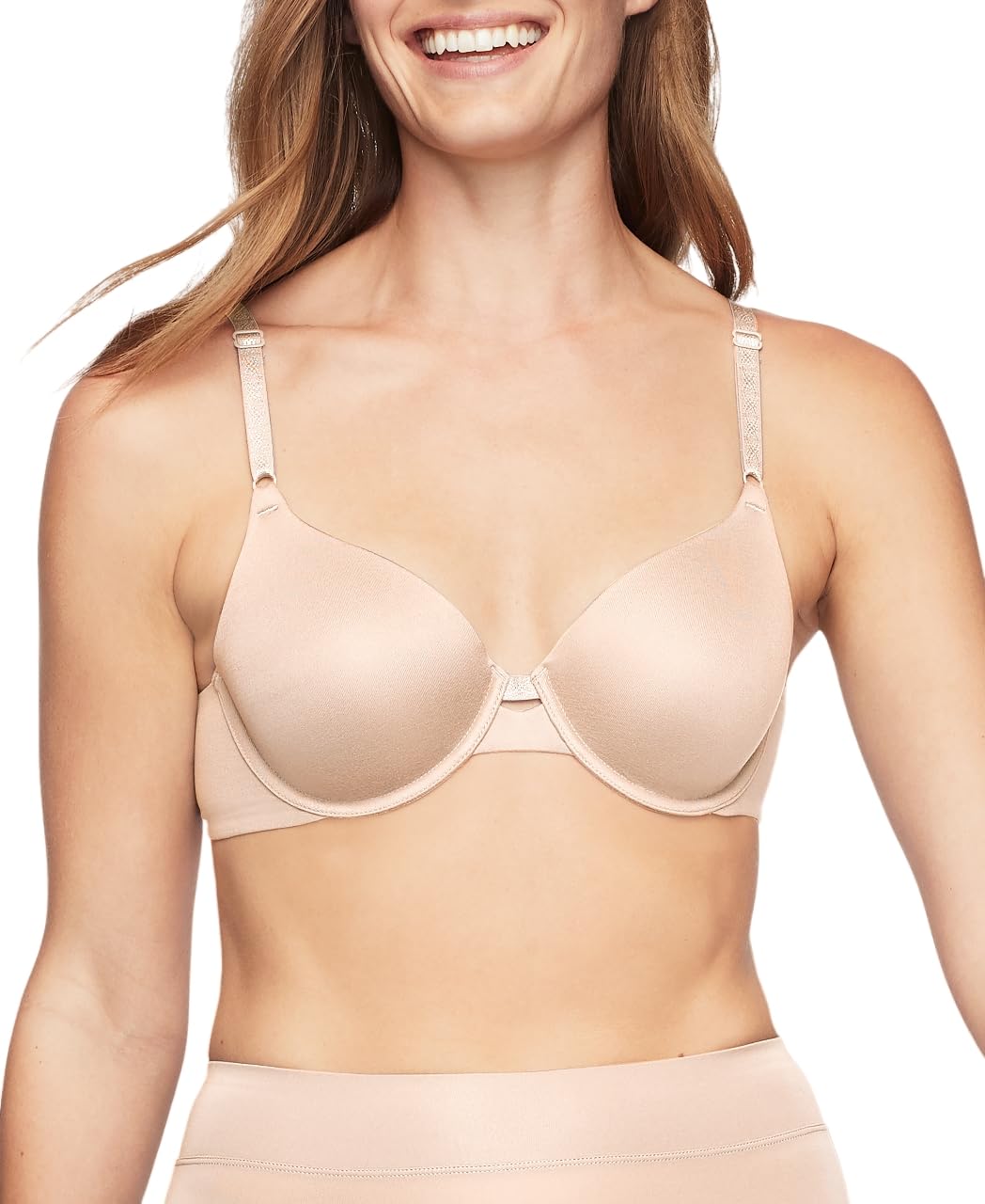Warners Womens Cloud 9 Super Soft Underwire Lightly Lined T-Shirt Bra Rb1691A, Sandshell, 34Dd