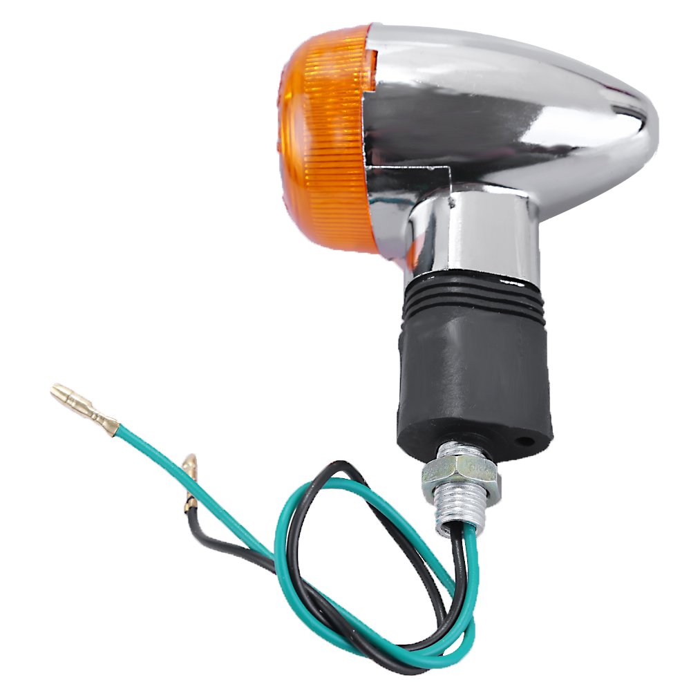 4 Pack Motorcycle Chrome Bullet Front Rear Turn Signal Amber Motorcycle Turn Signals Replacement for Honda Harley Kawasaki Suzuk