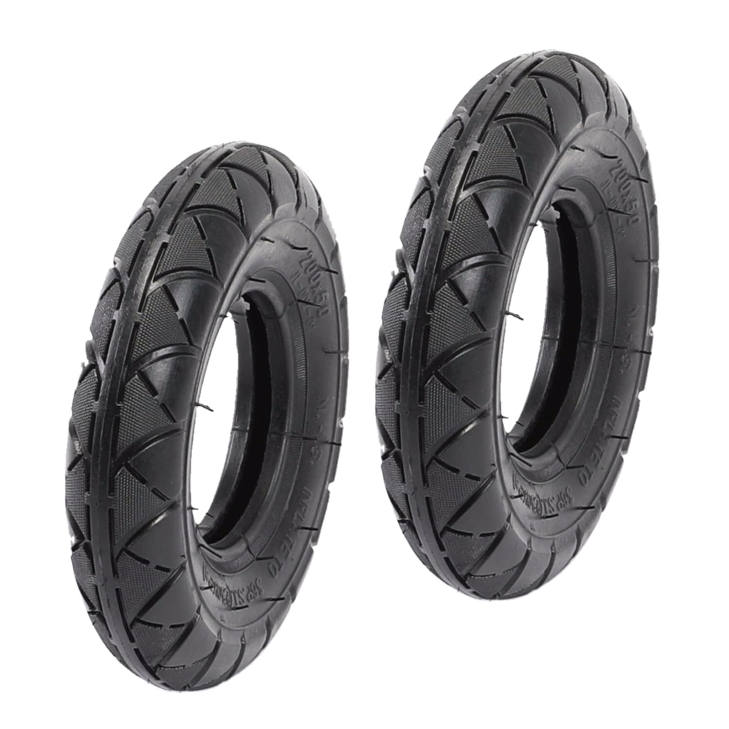 200X50 (8X2) Electric & Gas Scooter Tire Razor Epunk Salorr Black Box E3007-2Pc