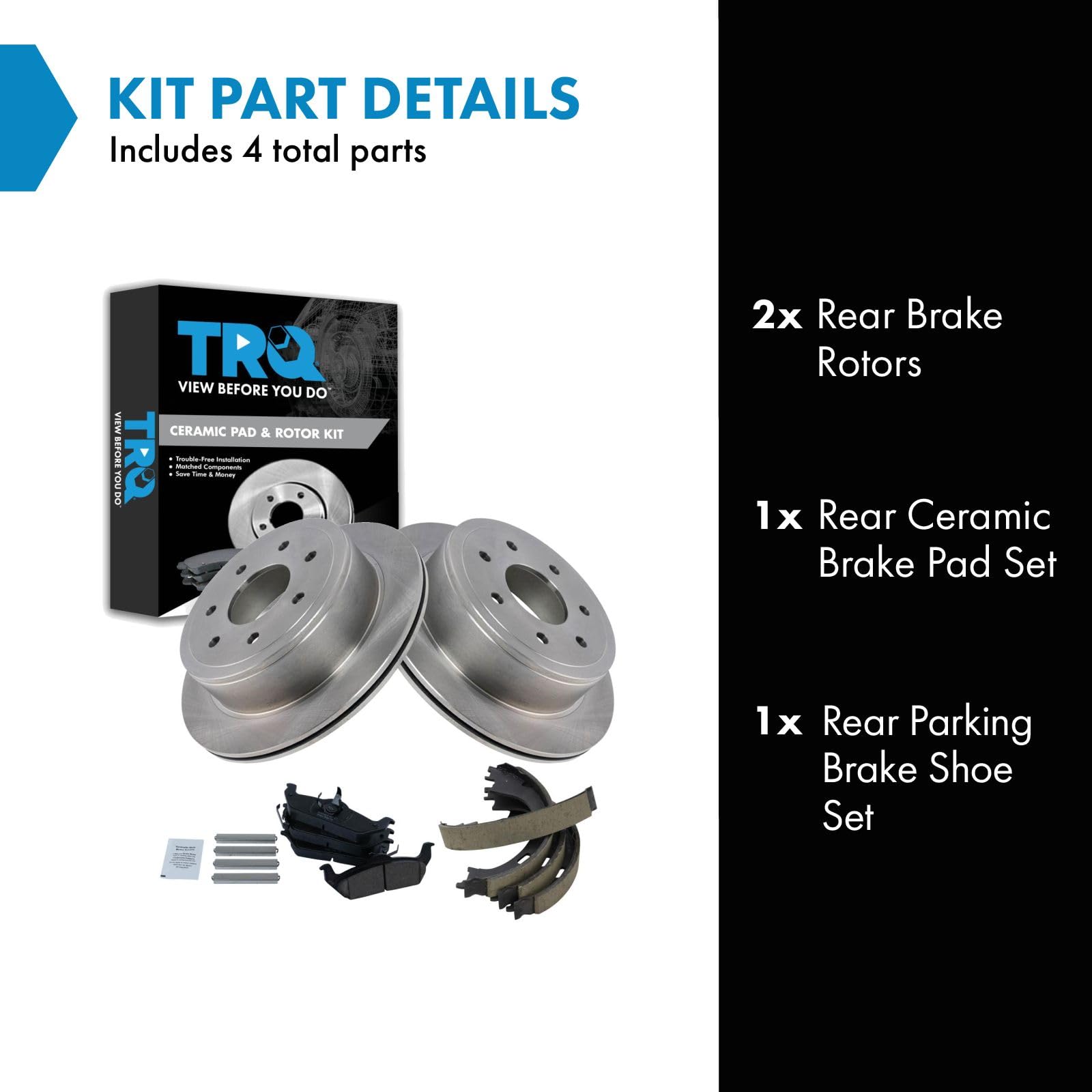 Trq Rear Brake Pad & Rotor Kit Compatible With 2004-2008 Ford F-150