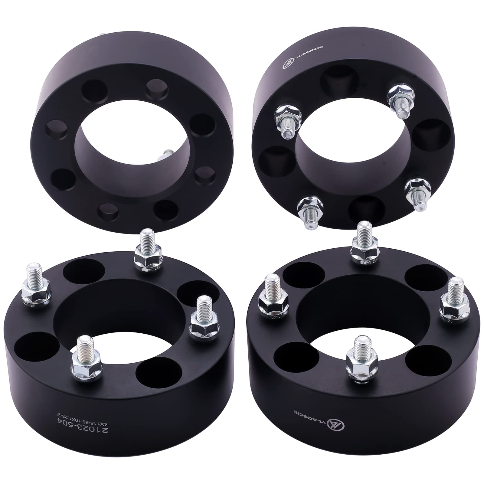 VLAOSCHI Black Forged ATV UTV 4x110 Wheel Spacers 2 Inch with 10x1.25 Studs Compatible with Honda Suzuki-Yamaha-Kawasaki 4 Lug f