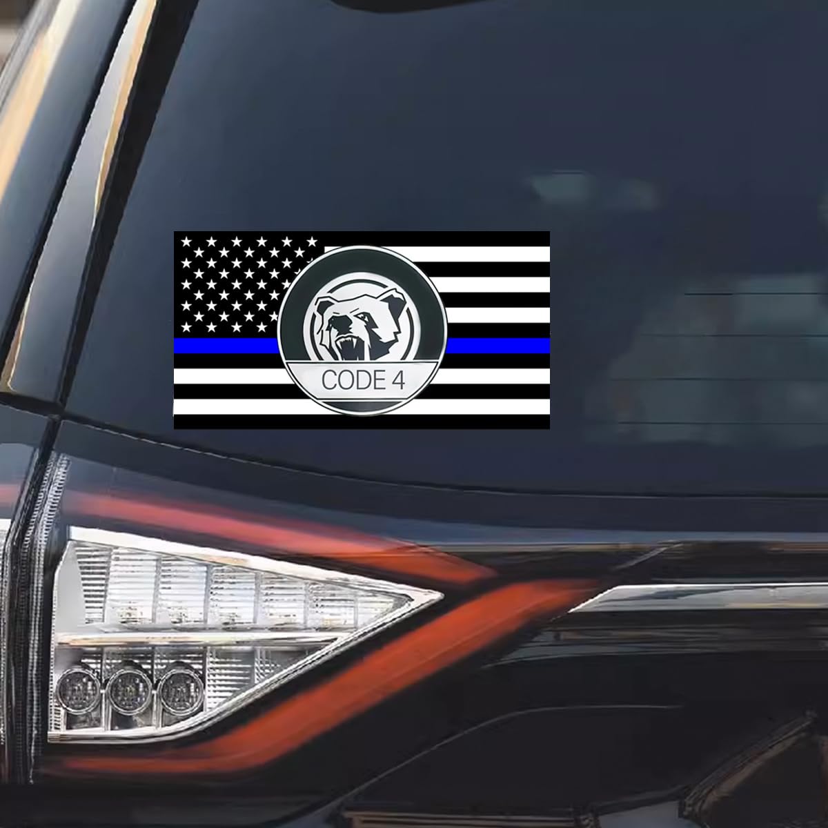 3PCS Thin Blue line Sticker Code 4, Thin Blue Line Skull Decal, Police Support Stickers, American Flag Thin Blue Line Decal, for