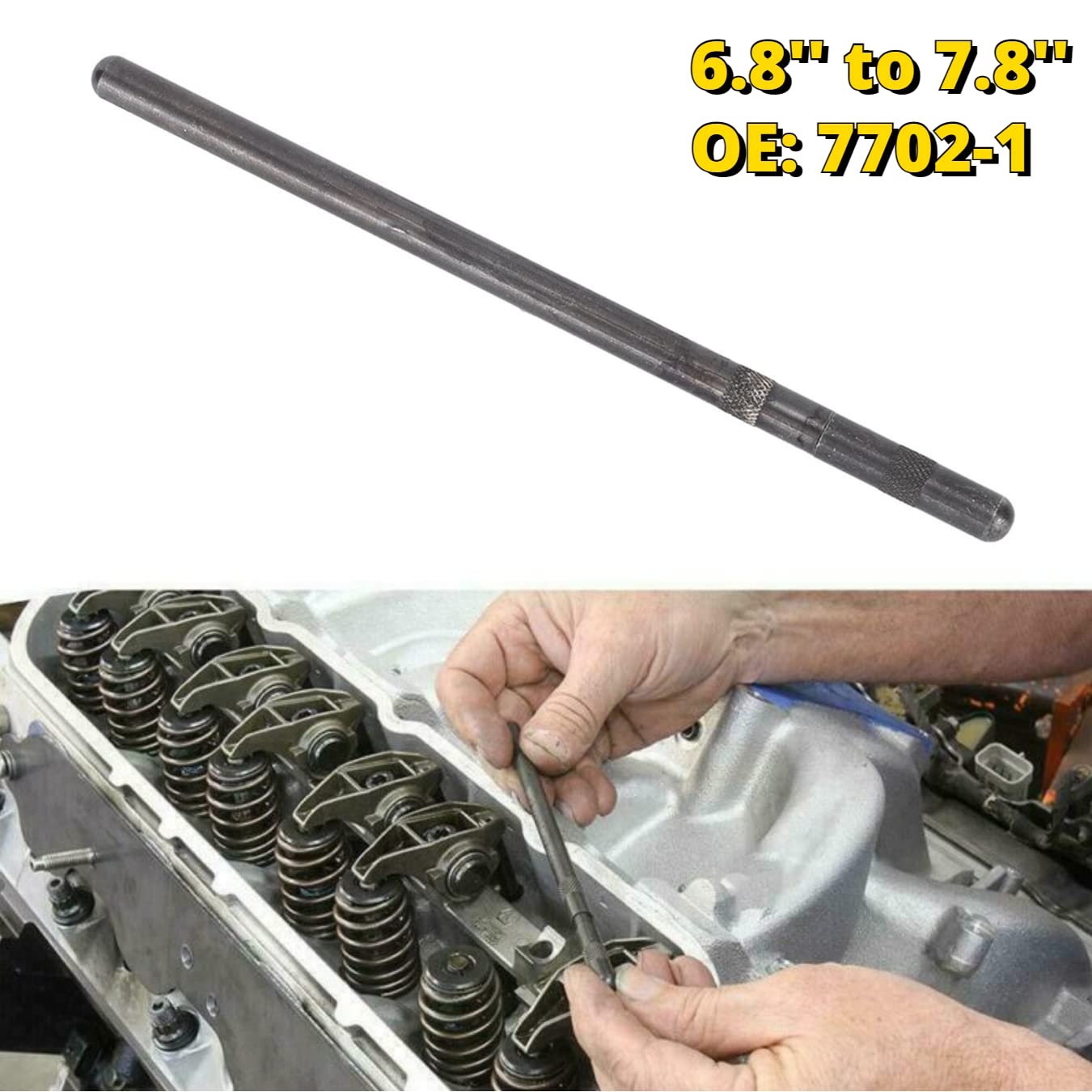 Acouto Pushrod Length Checker 6.8-7.8 inches Push Rod Length Checking Tool 7702-1 Iron Black