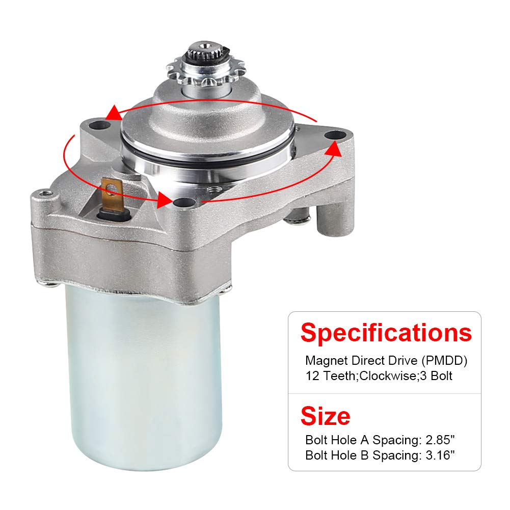 WATERWICH Starter Compatible with Tao Tao 125cc 110cc-50cc ATV Coolster Motor Coolster Four 4 Wheeler Chinese Pit Dirt Bike 4 Wh