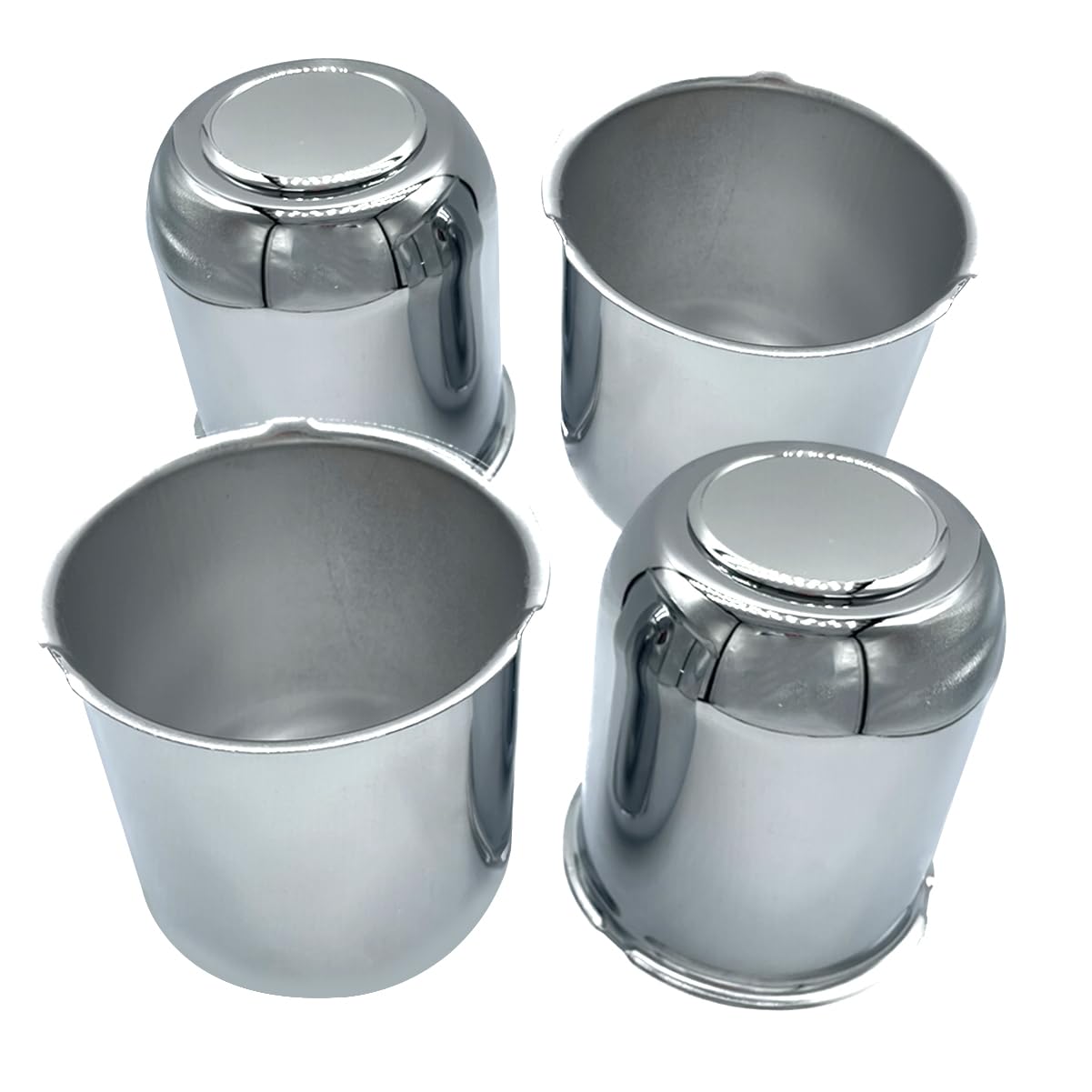 AYZH 4 Pack 3-3/4 Inch Center Caps Push Through for Trailer Truck RV Wheels Rims 3-3/4'' Center Bore Chrome Steel